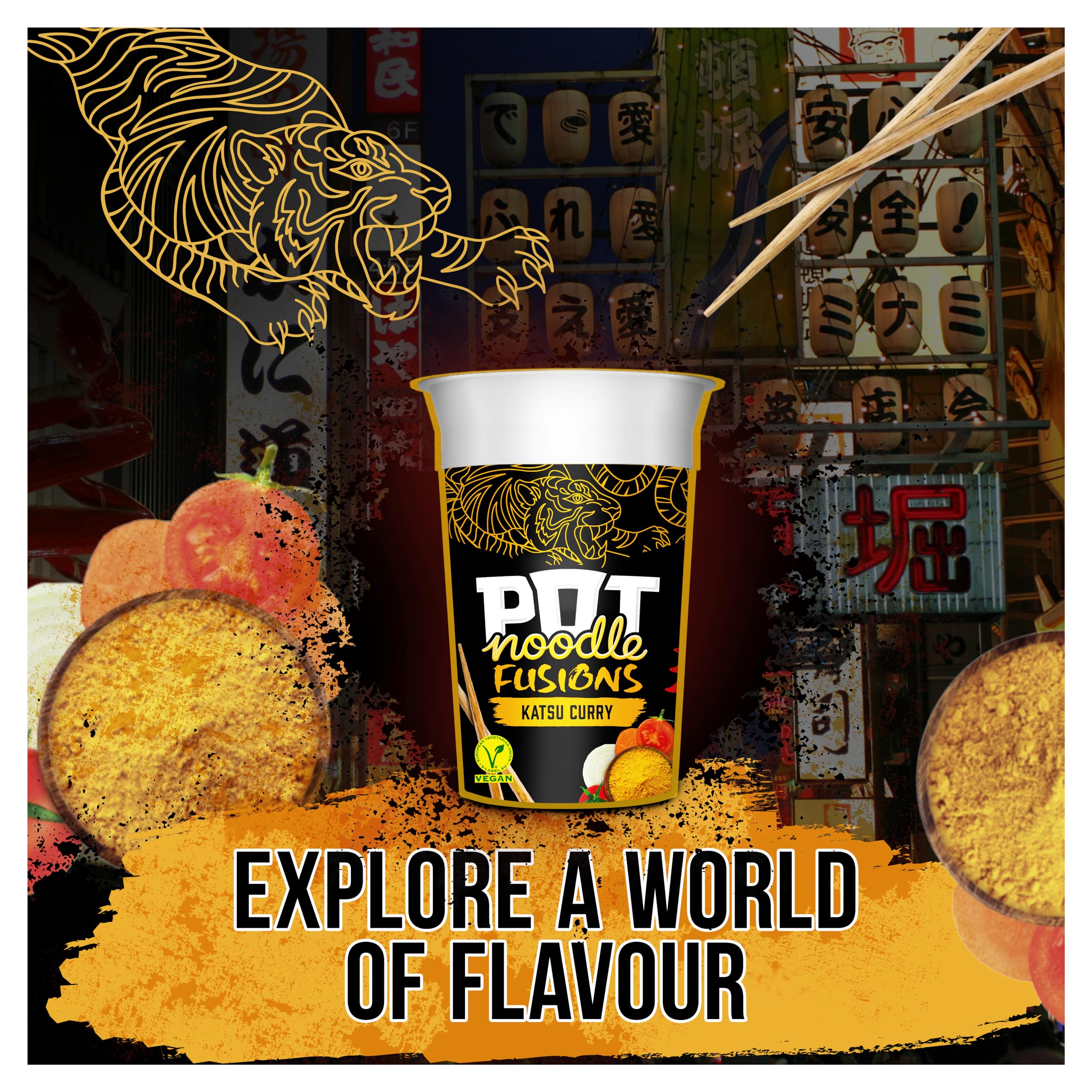 Pot Noodle Fusions Katsu Curry Instant Vegan Noodles 8-Pack 5