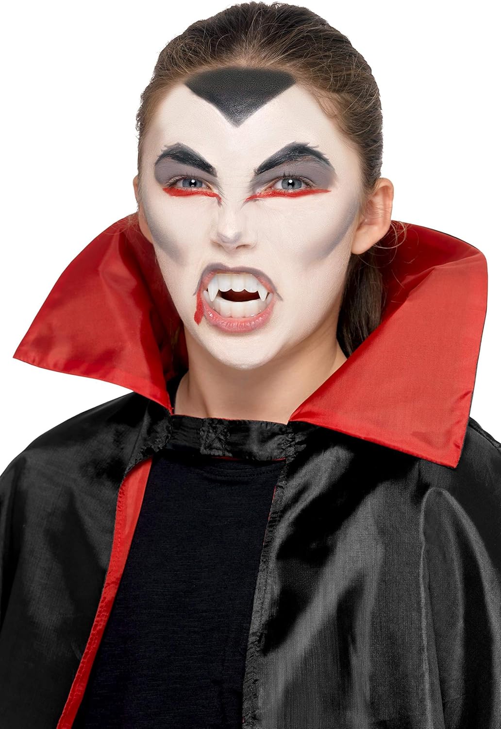 Smiffys Kids Vampire Make Up Kit with Aqua Face Paints, Fangs & Applicators 8
