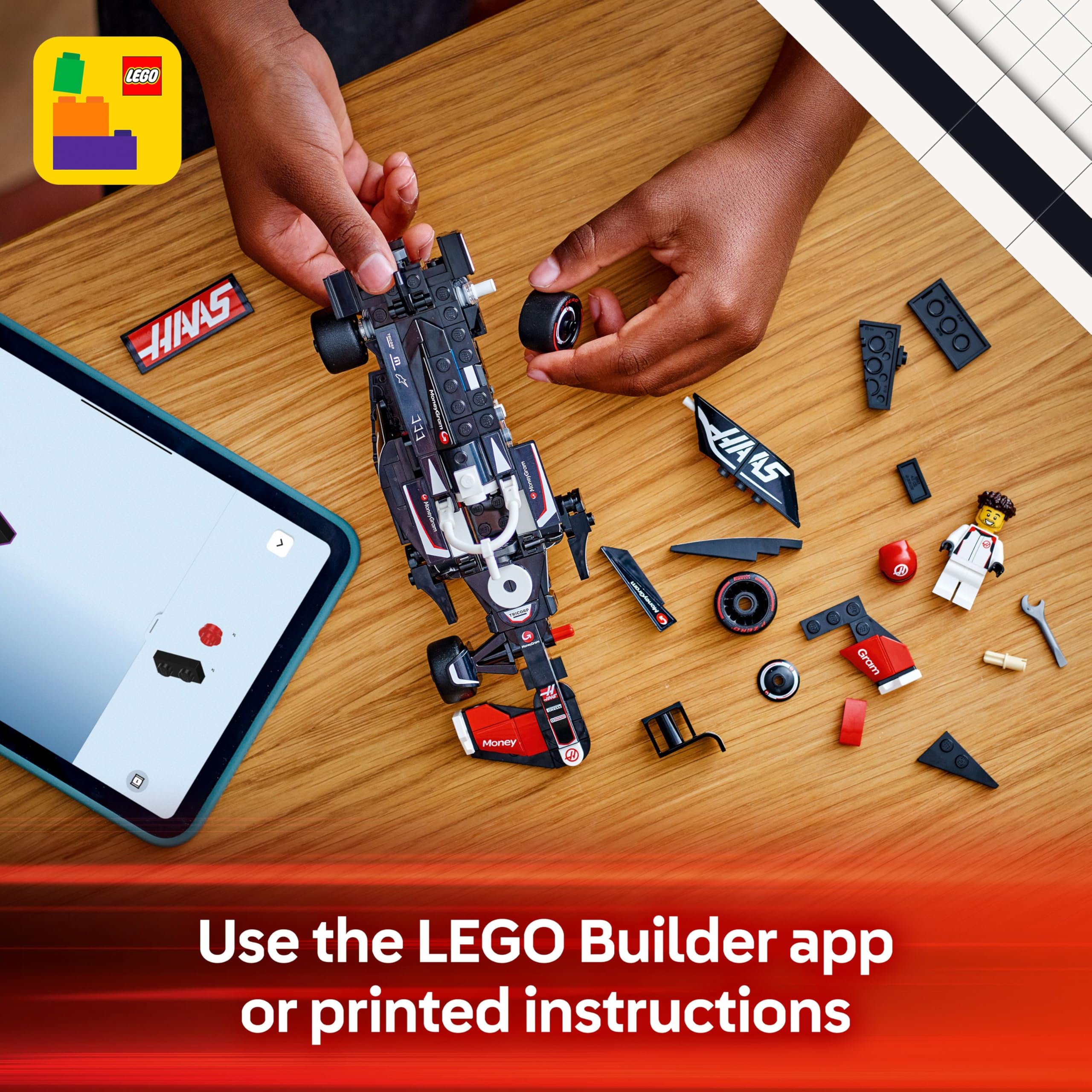 LEGO Speed Champions MoneyGram Haas F1 Team VF-24 Race Car Toy with Driver Minifigure - Building Set for 10+ 12