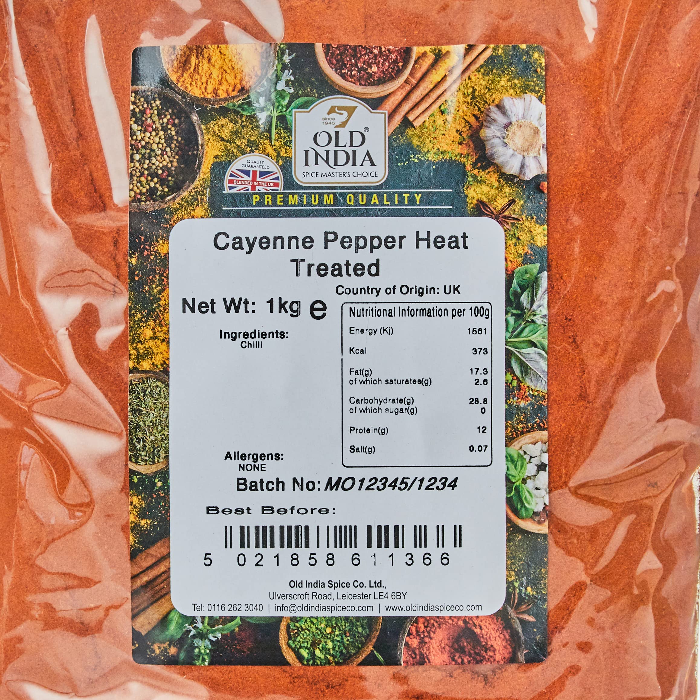 Old India - Cayenne Pepper Heat Treated 1kg 3