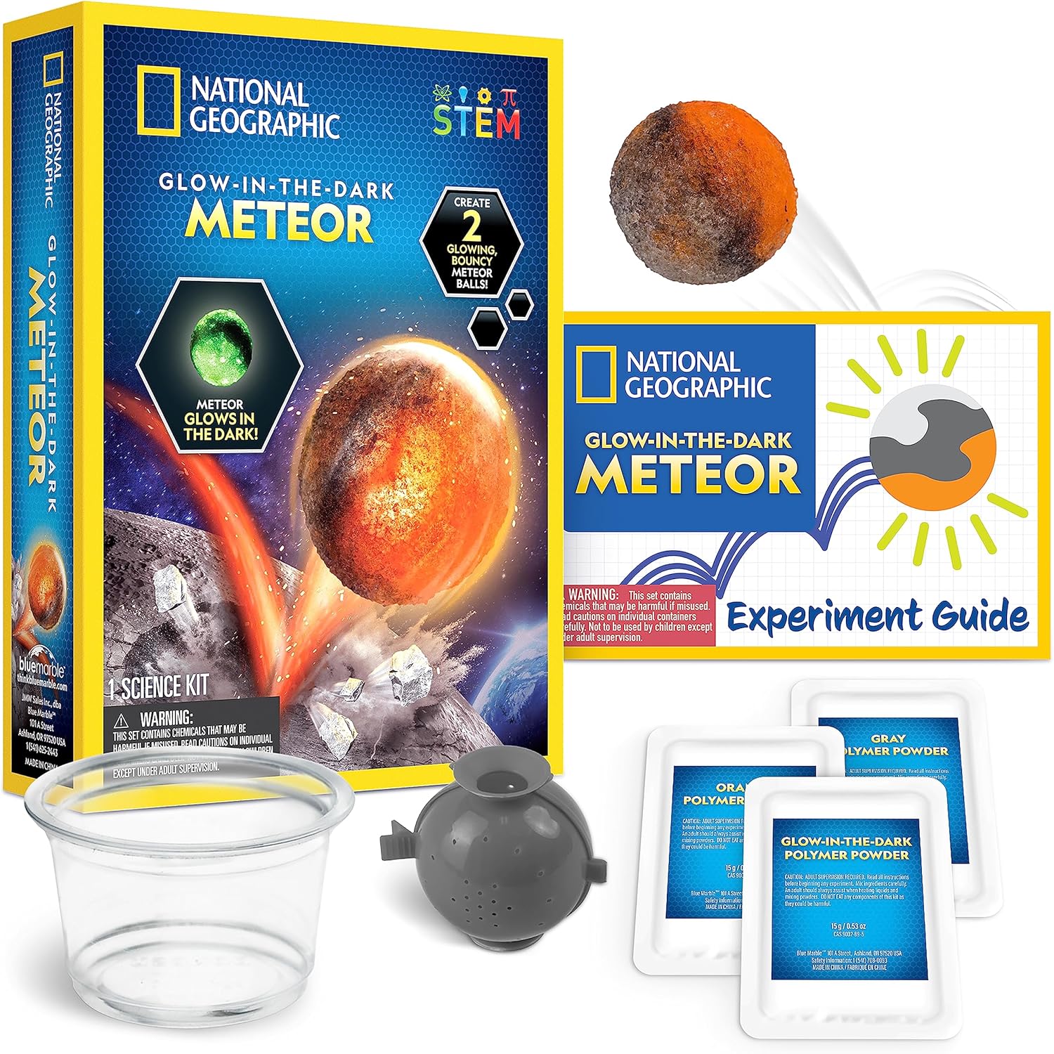 National Geographic Glow in the Dark Meteor Bouncy Balls - STEM Science Kit for Kids Age 8+ 5