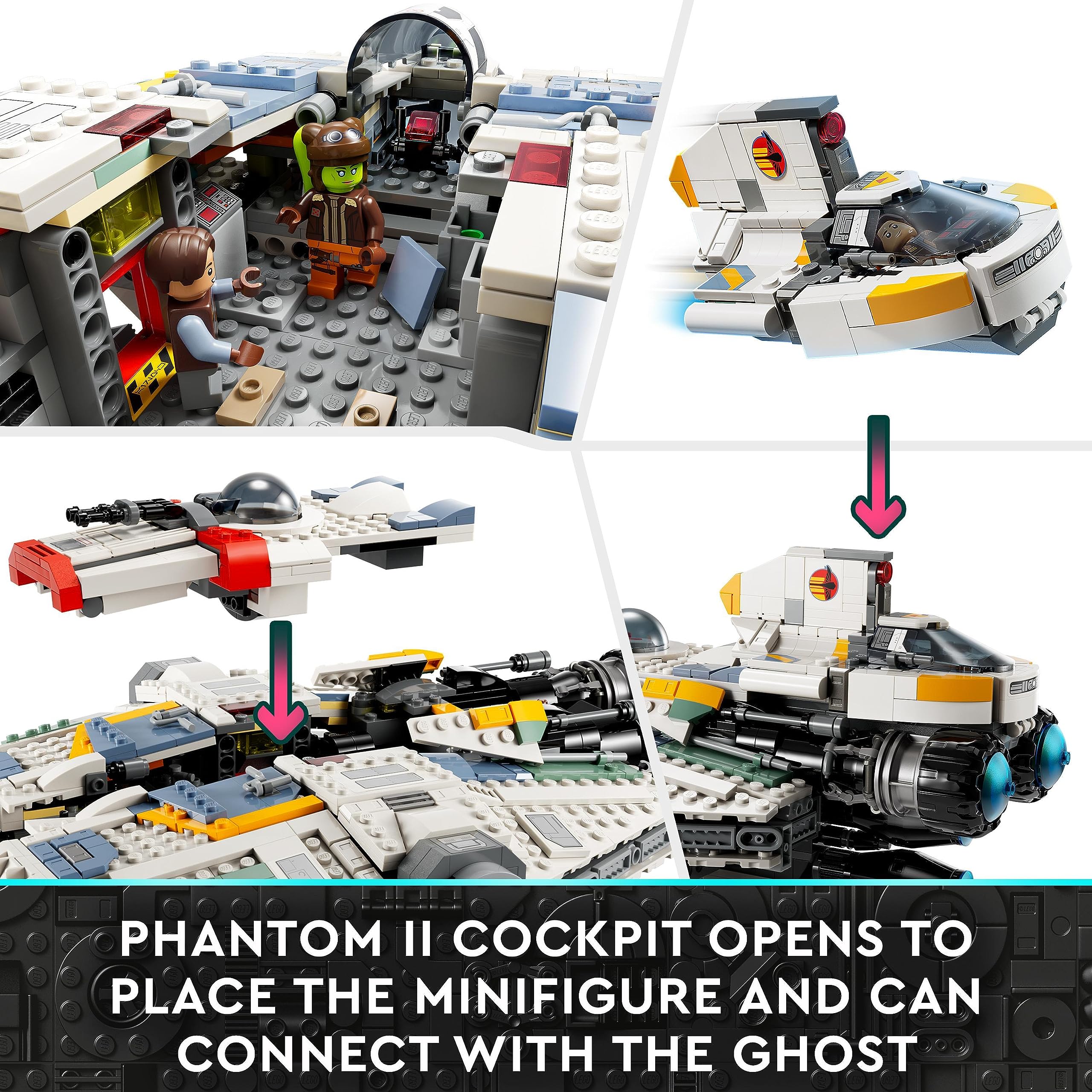 LEGO 75357 Star Wars Ghost & Phantom II Set with 2 Brick-Built Ahsoka - Building Toy for Ages 10+ 6