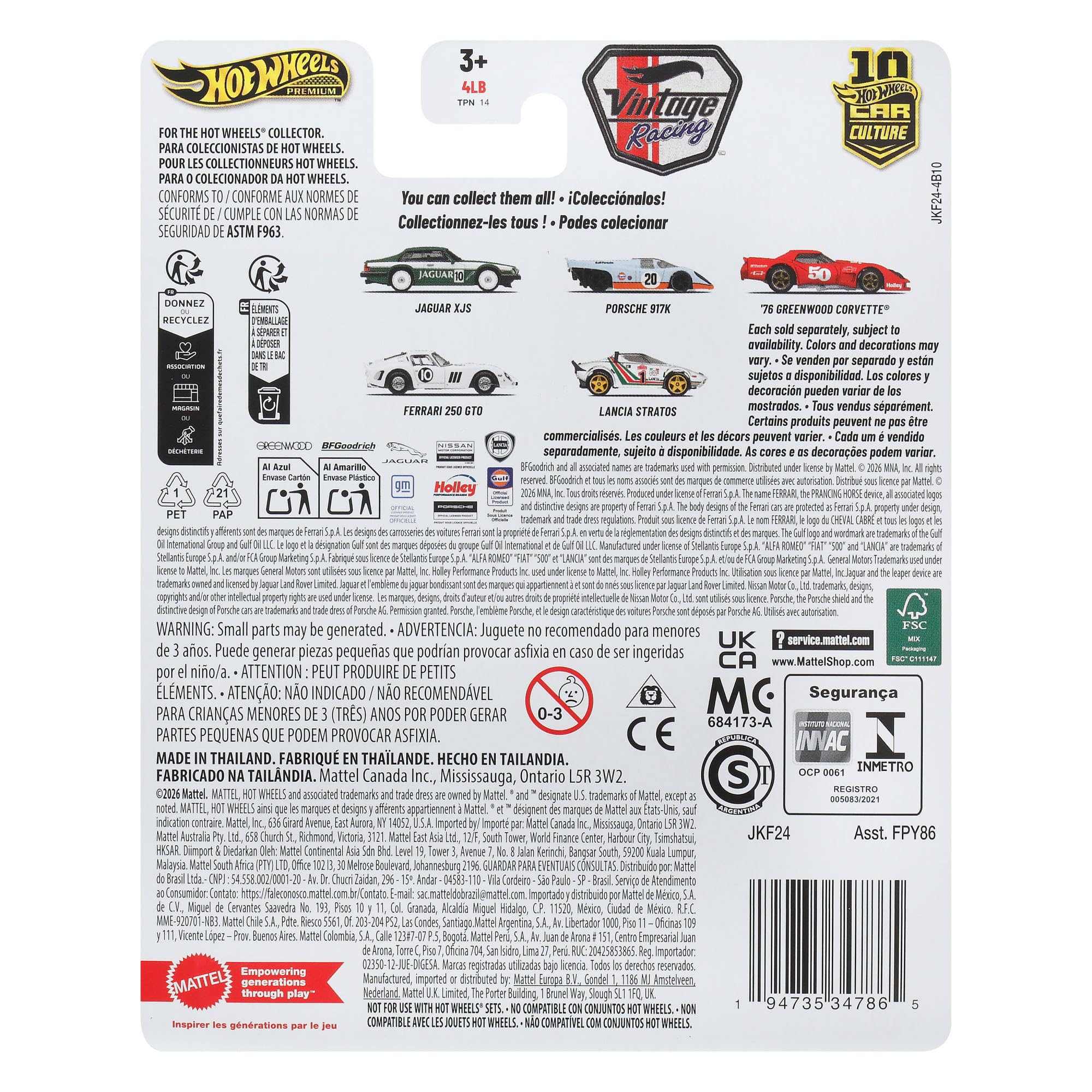 Hot Wheels Premium Car Culture '76 Greenwood Corvette Die-Cast Car | 1:64 Scale | Metal/Metal