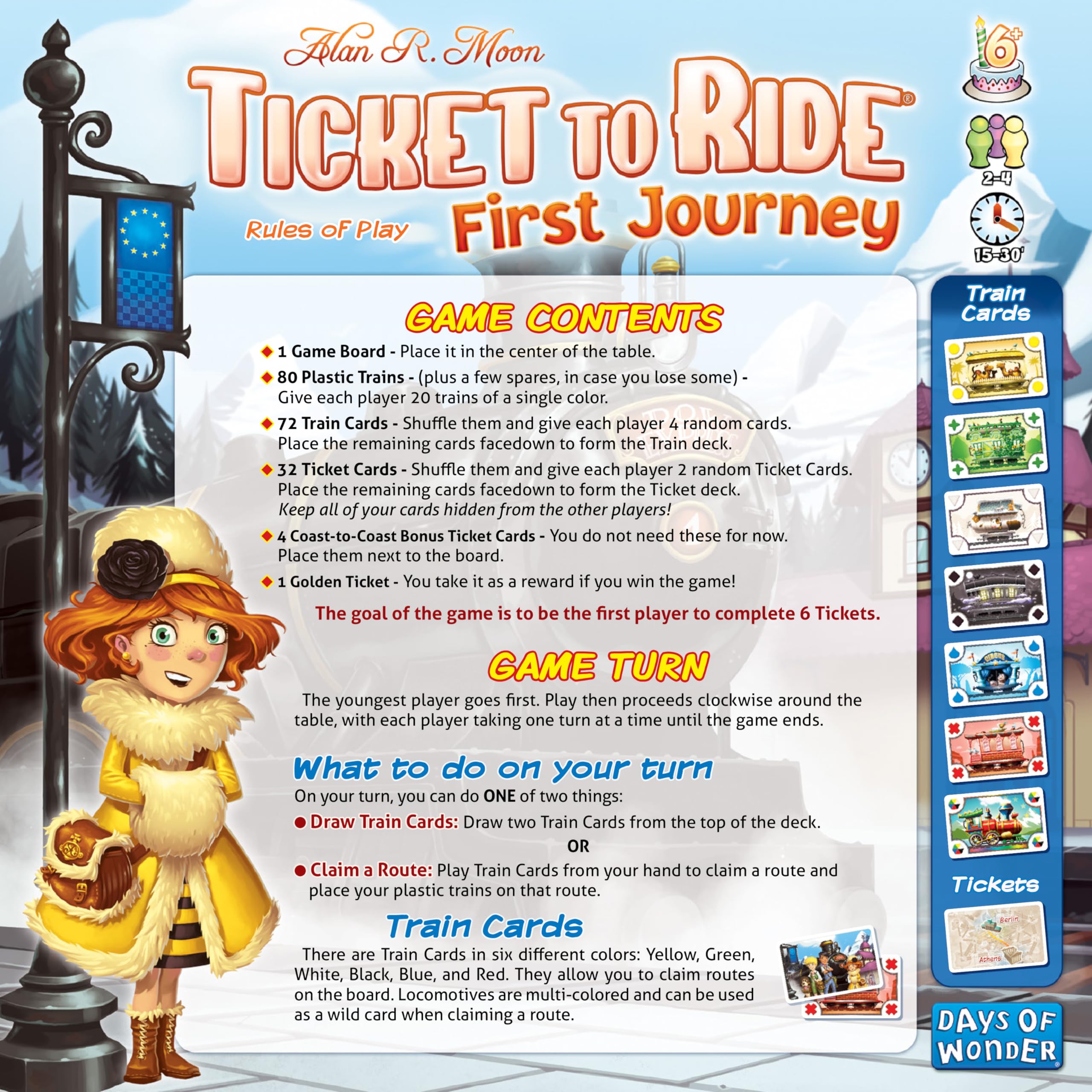 Days of Wonder Ticket to Ride First Journey Europe Board Game 5