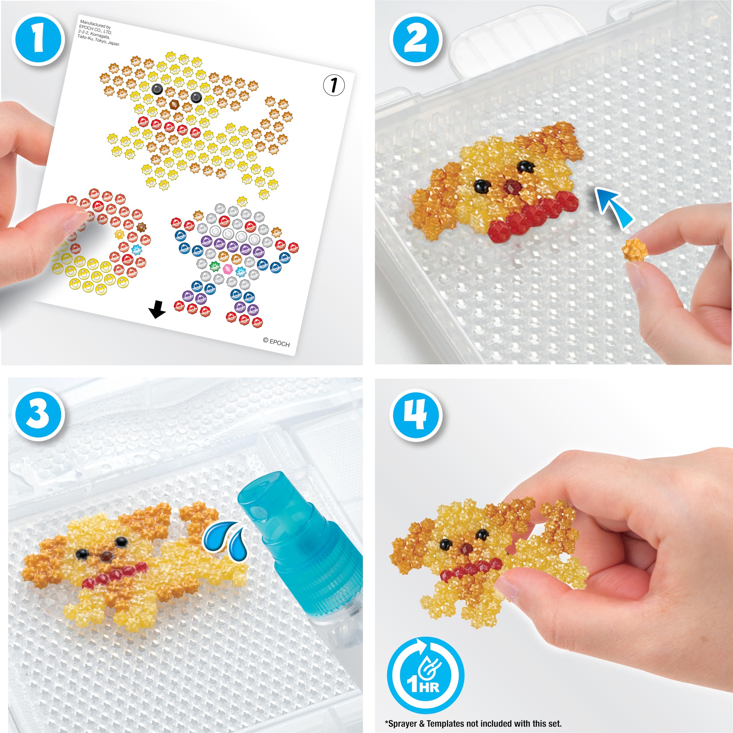 Aquabeads Shiny Bead Pack Refill - 2000 Beads in 24 Colors (Solid, Polygon, Star) | Ages 4+ 2