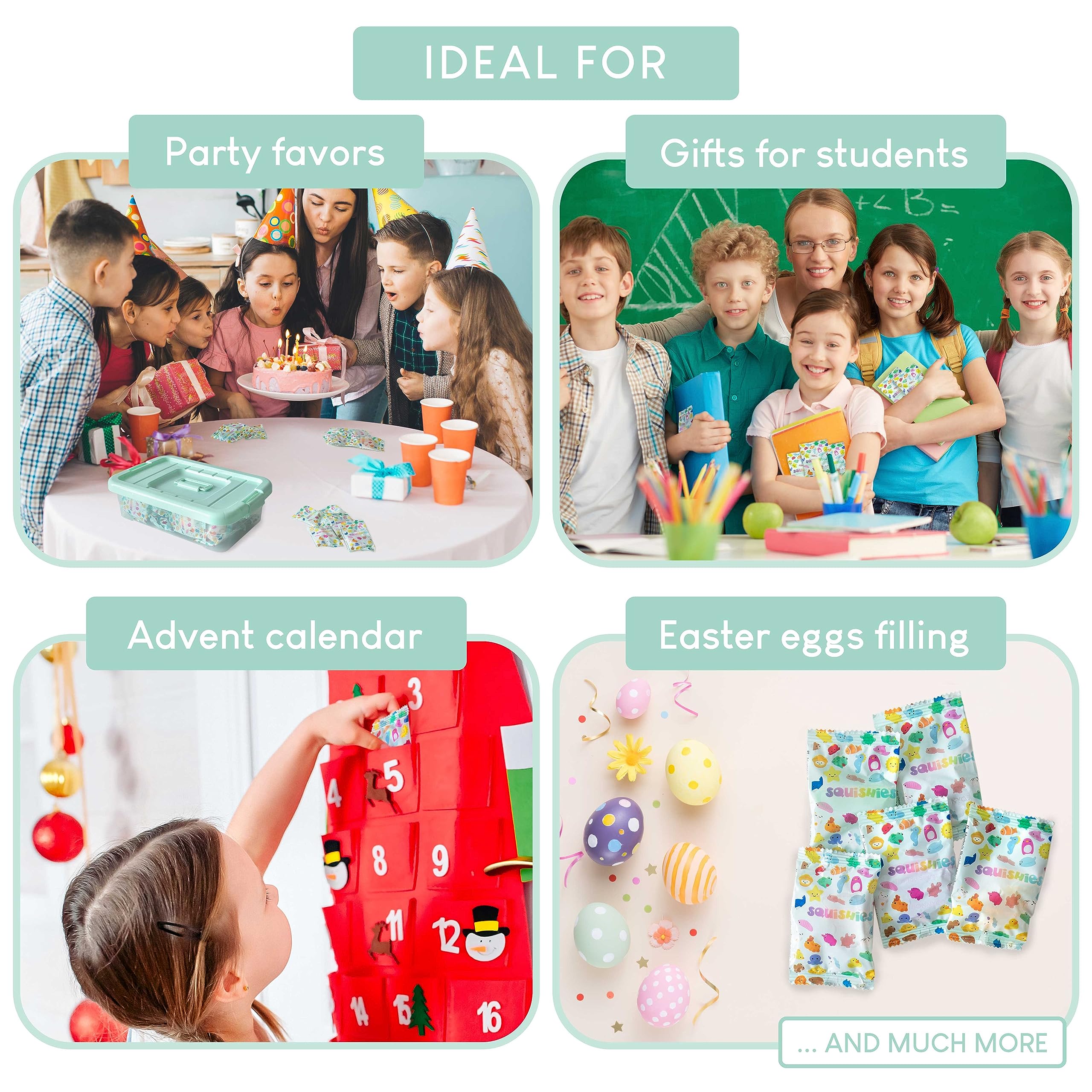 Mochi Squishy Toys - Pack of 80 Unique Squishies for Kids Party Favors 5