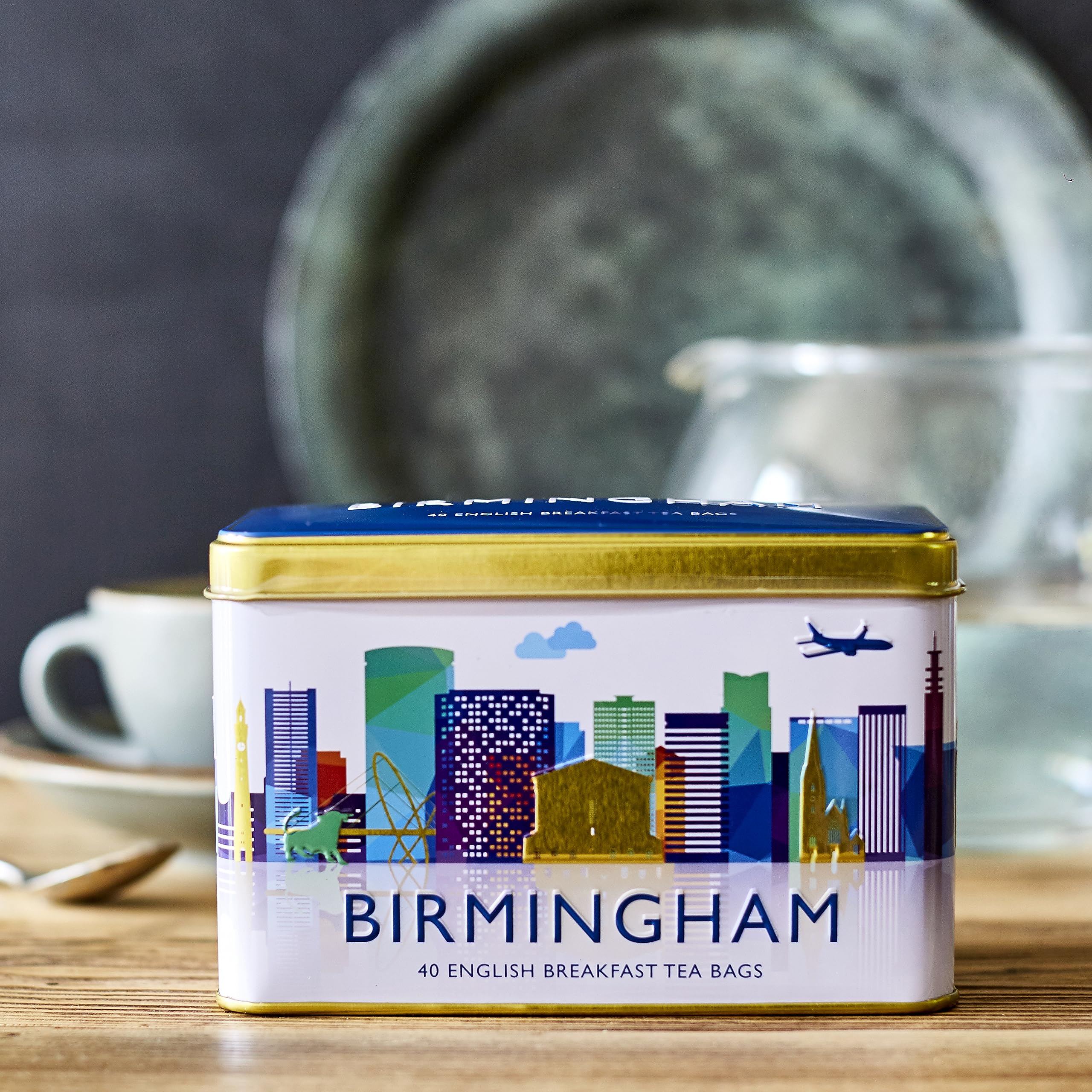 New English Teas Birmingham City Skyline - English Breakfast Tea Tin with 40 Teabags 3