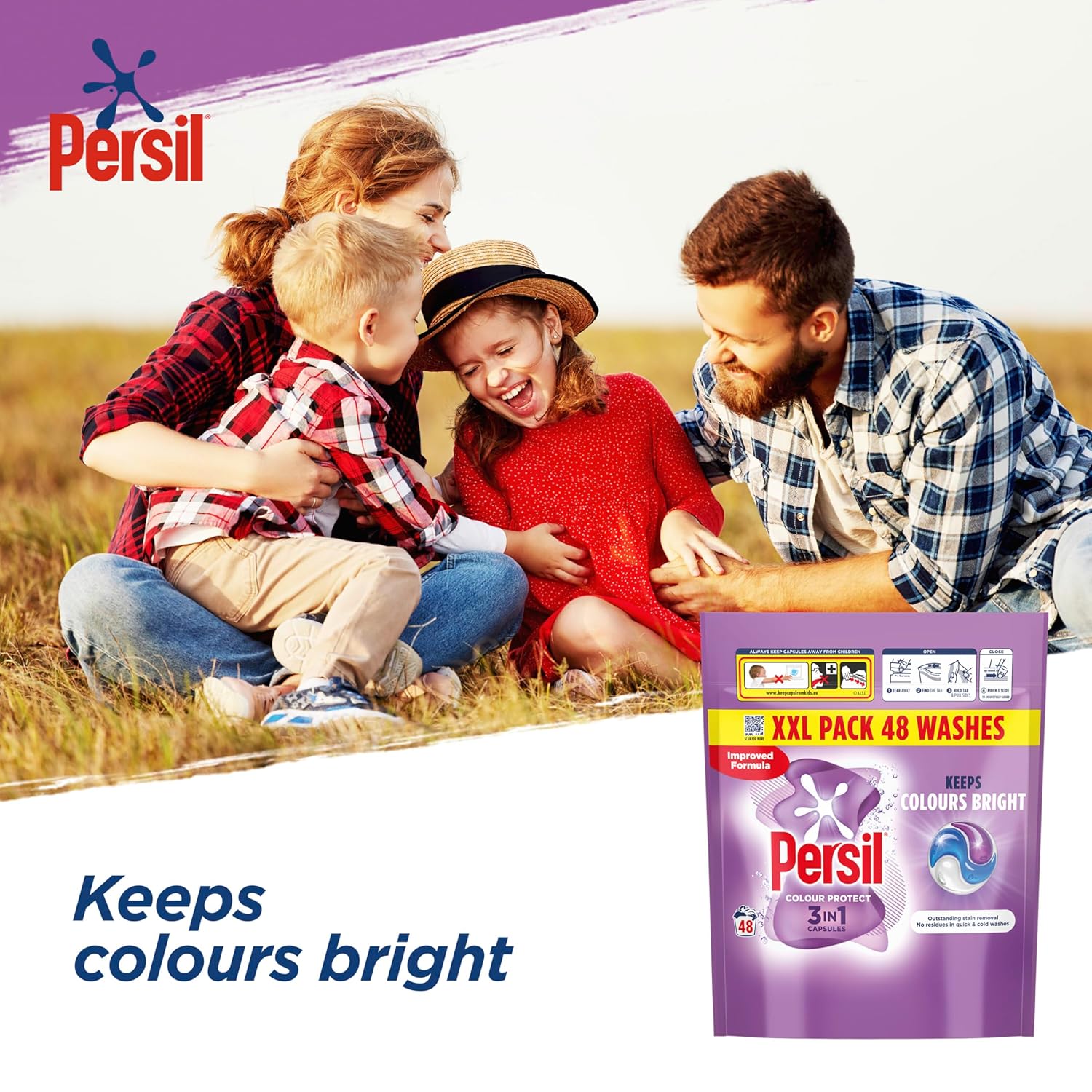 Persil - Colour Protect 3 in 1 Washing Capsules 48 Washes 6