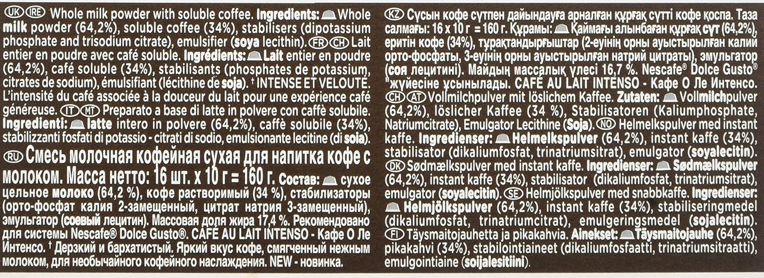 NESCAFÉ Dolce Gusto Café Au Lait Intenso Coffee Pods, 16 Capsules (48 Servings) 9