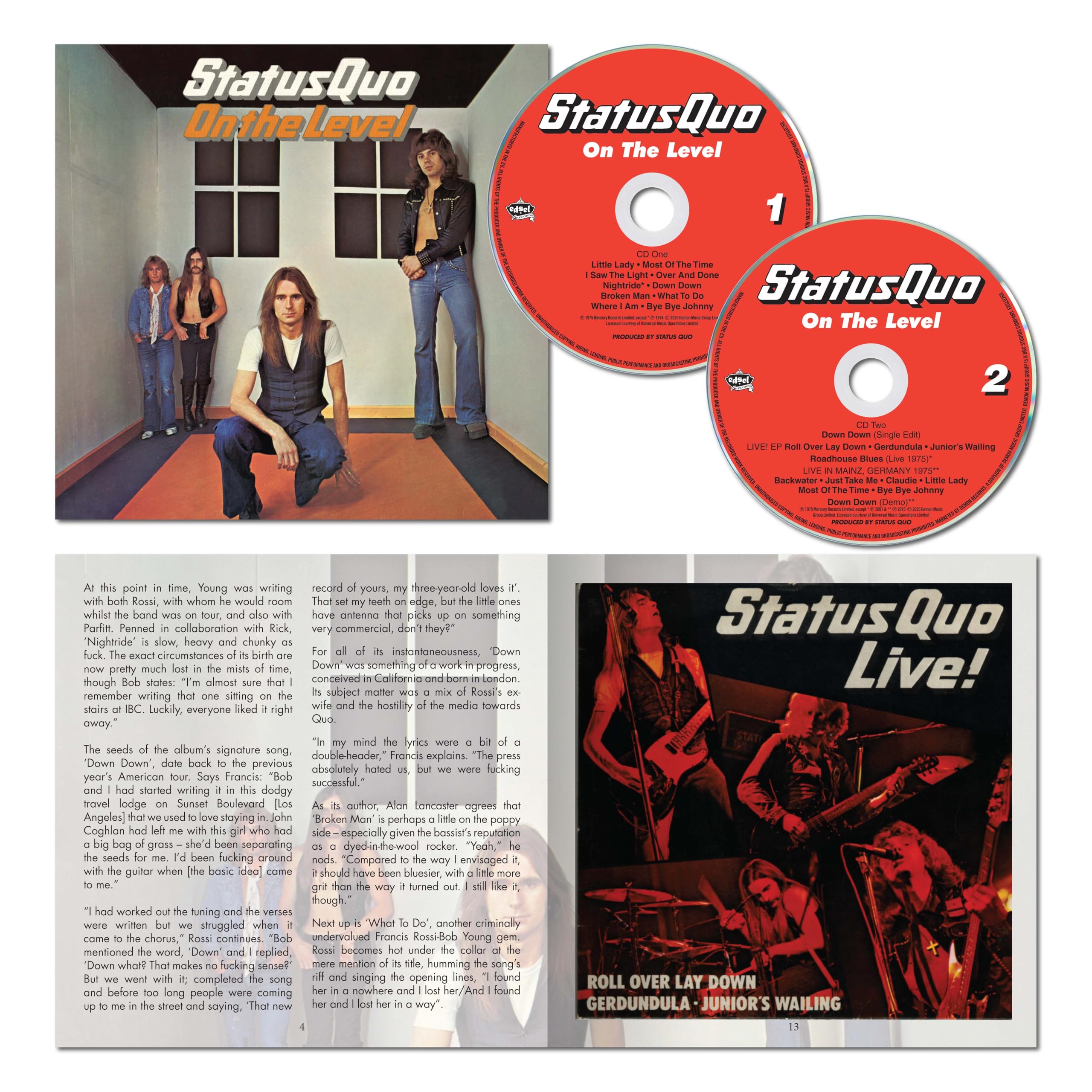 Status Quo - On The Level 50th Anniversary Deluxe Gatefold Audio CD