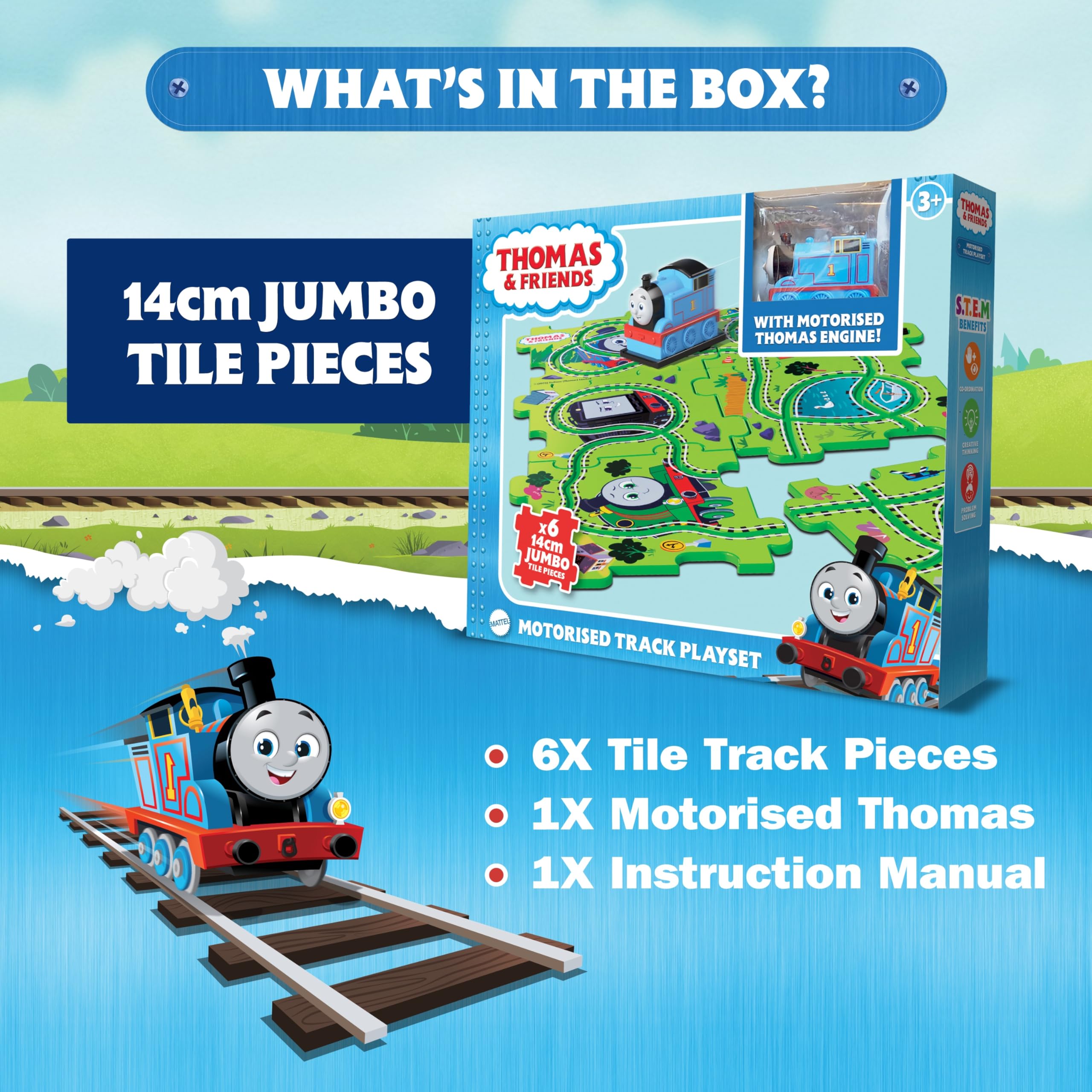 Thomas the Tank Engine Motorised Train Set - 6 Jumbo Puzzle Pieces, 50 Track Combinations 7