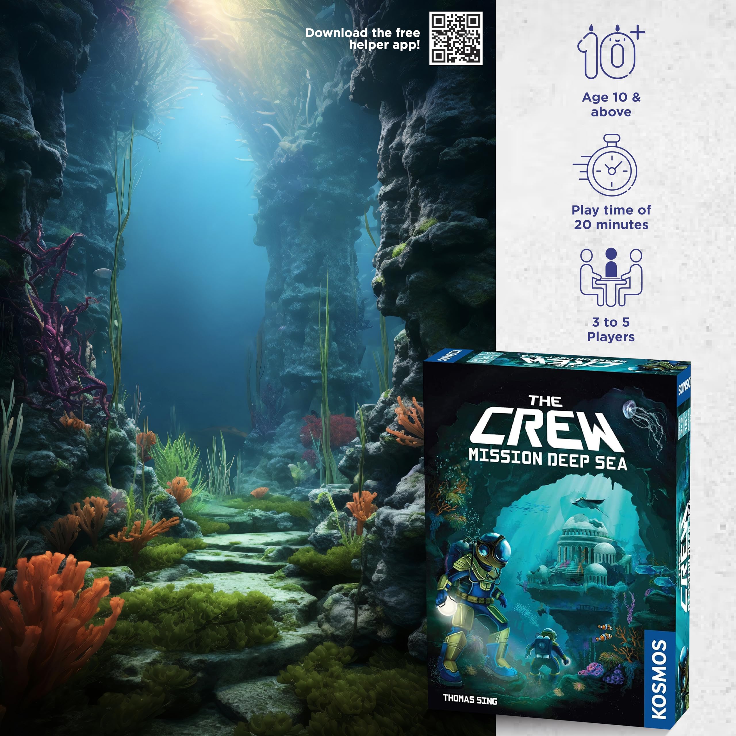 Thames & Kosmos The Crew: Mission Deep Sea - Cooperative Trick-Taking Card Game | Unisex Adult | Portable