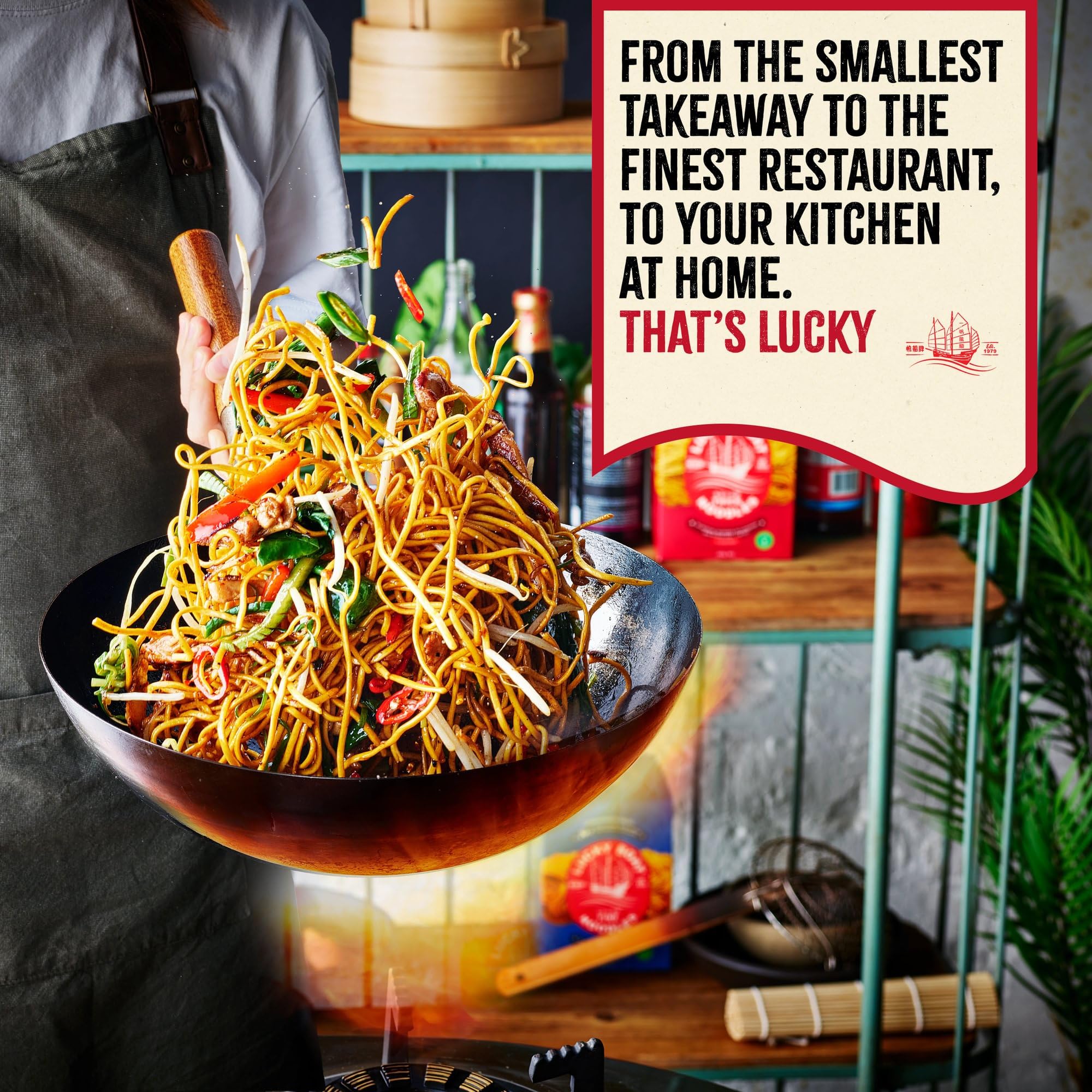 LUCKY BOAT No1 Thick Chow Mein Noodles 900G - Restaurant Quality Chinese Noodles 4