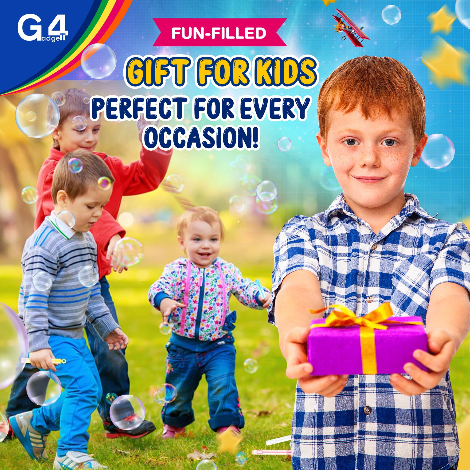 G4GADGET 36-Pack Bubble Tubes – Fun & Colorful Party Bag Fillers for Kids 5