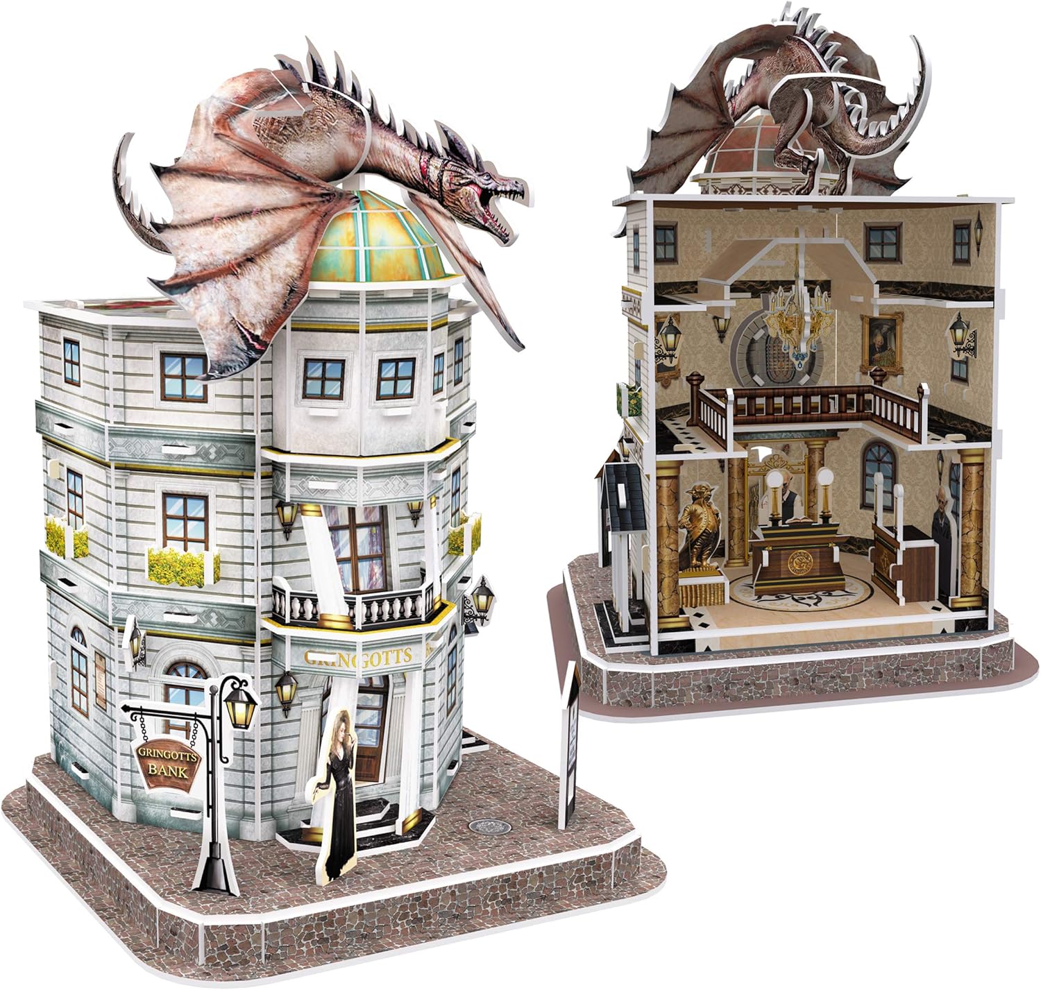 University Games Harry Potter 3D Puzzle - Gringotts Bank with Ukrainian Ironbelly Dragon 4