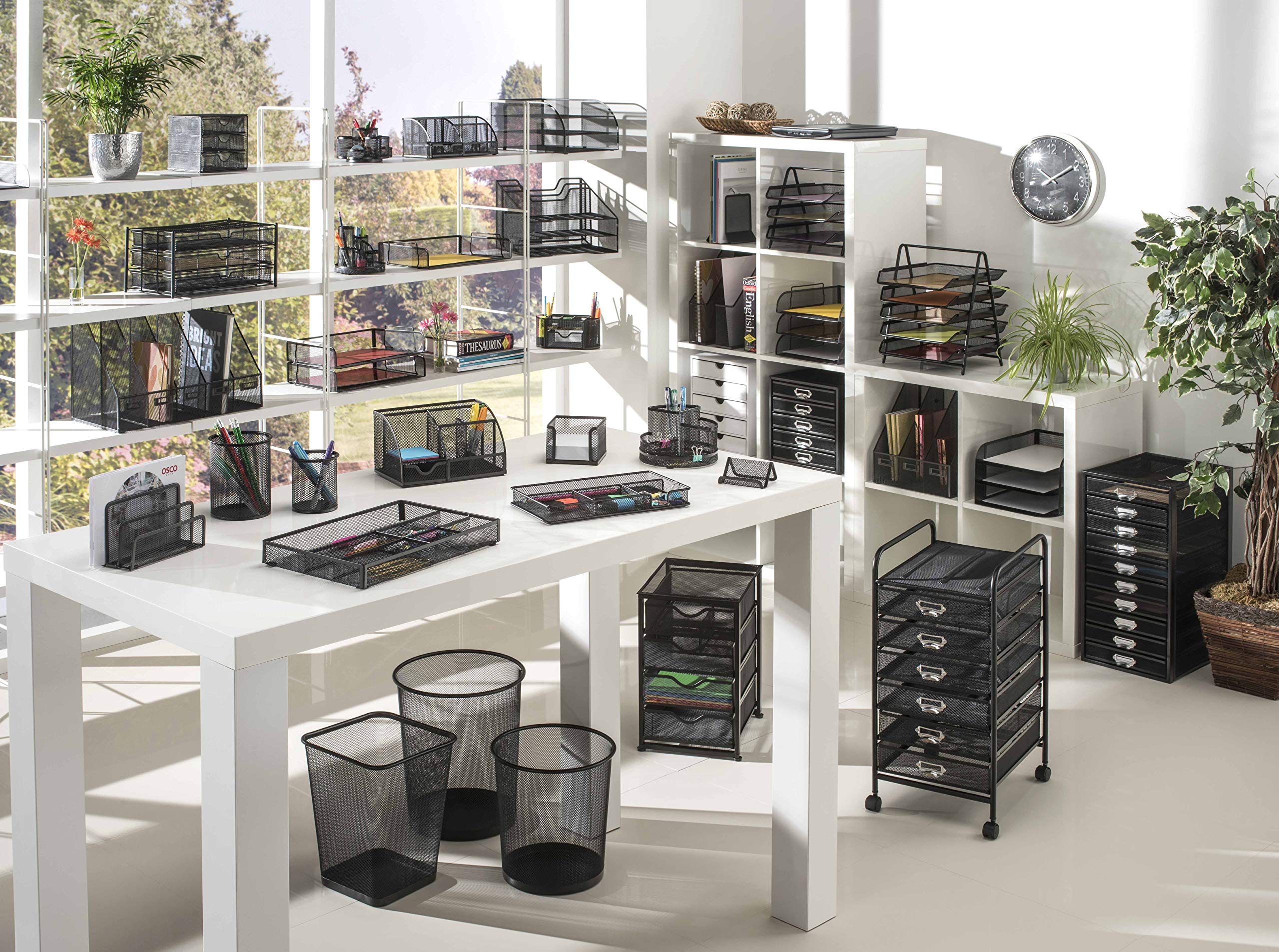 Osco Wiremesh Memo Pad Holder - Holds 400 Sheets | Black Metal | Compact 77x105x110mm 5