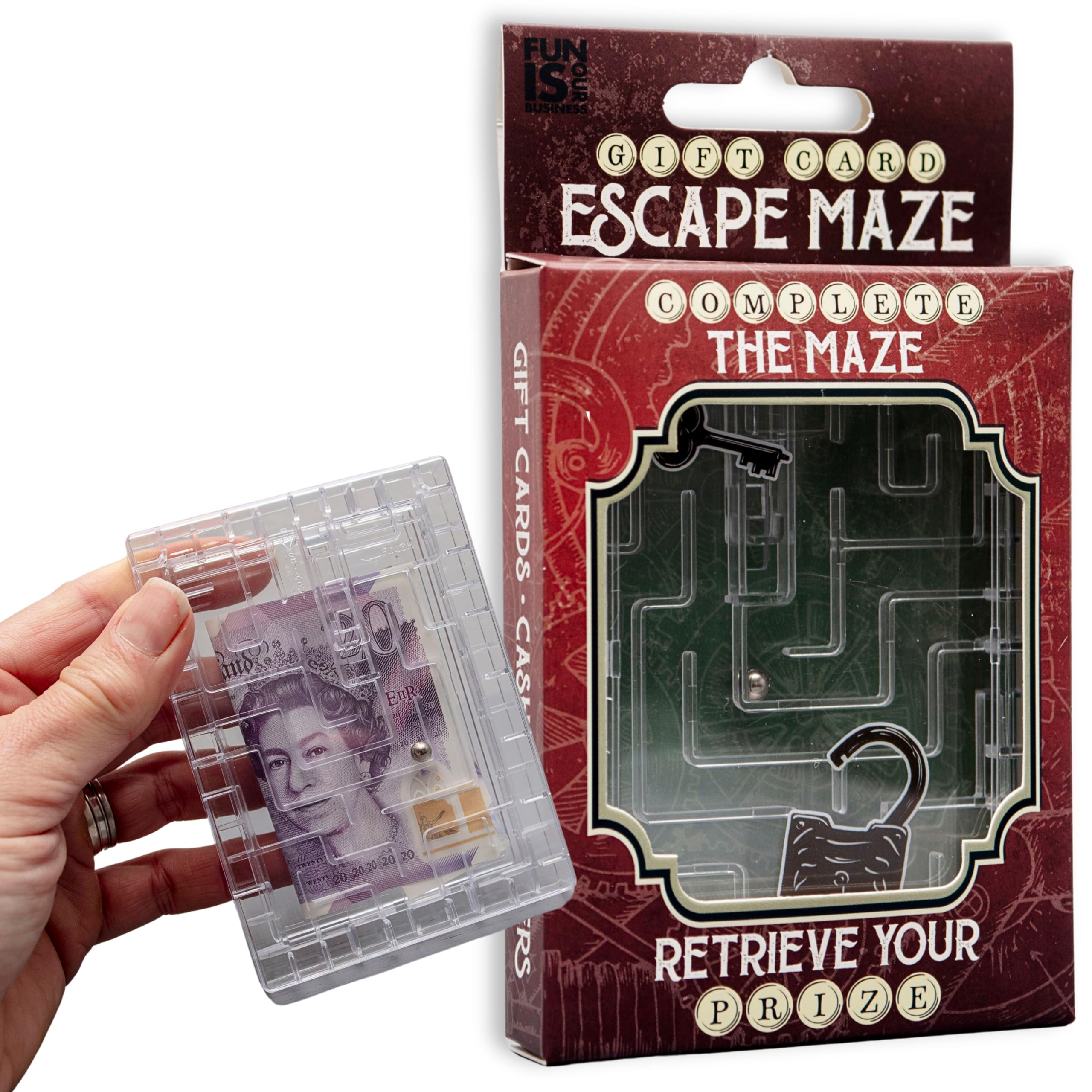 Boxer Gifts Escape Maze Money Puzzle Box for Gift Cards and Cash - Clear Plastic Brain Teaser Challenge