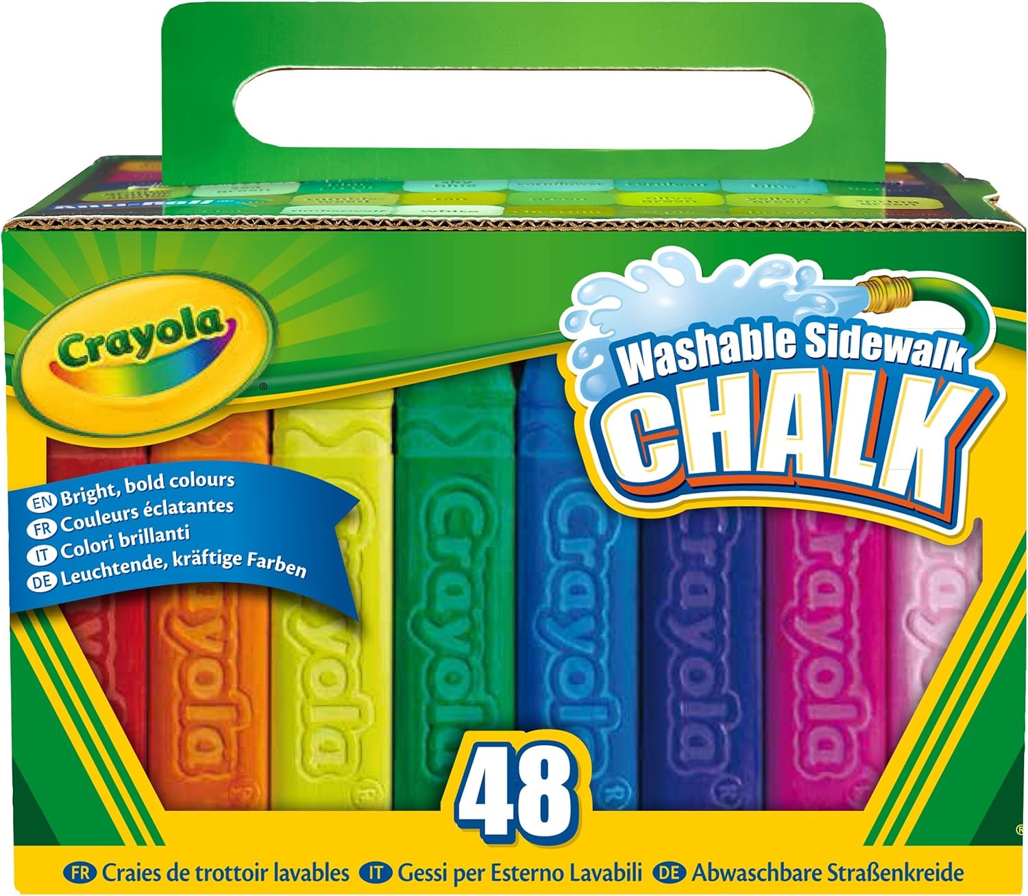 Crayola Washable Sidewalk Chalk - 48 Piece Anti-Roll Bright Colored Chalk Set 6