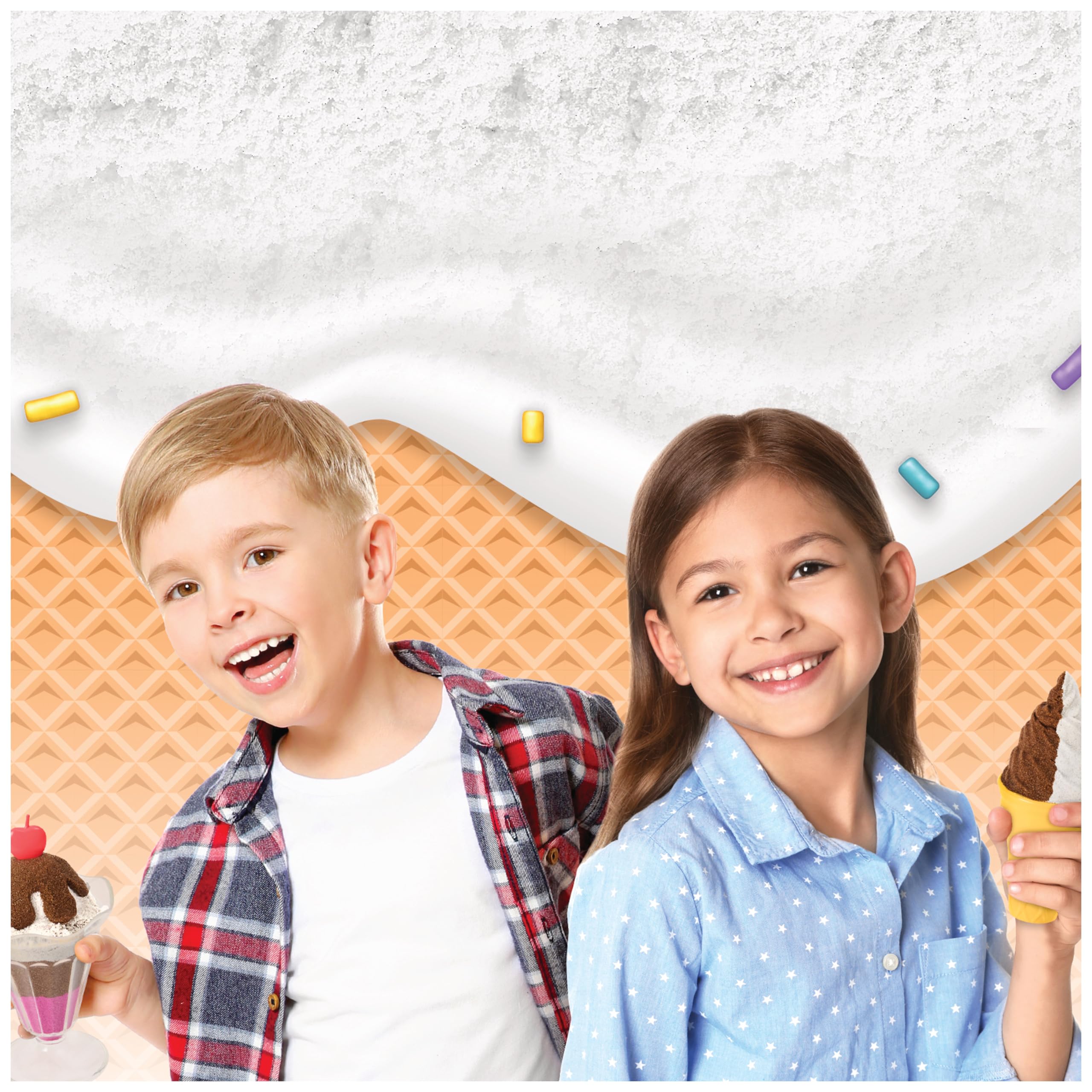 Kinetic Sand Scents Ice Cream Treats Playset - Scented Sand with 6 Tools & Toppings for Kids 3+ 3