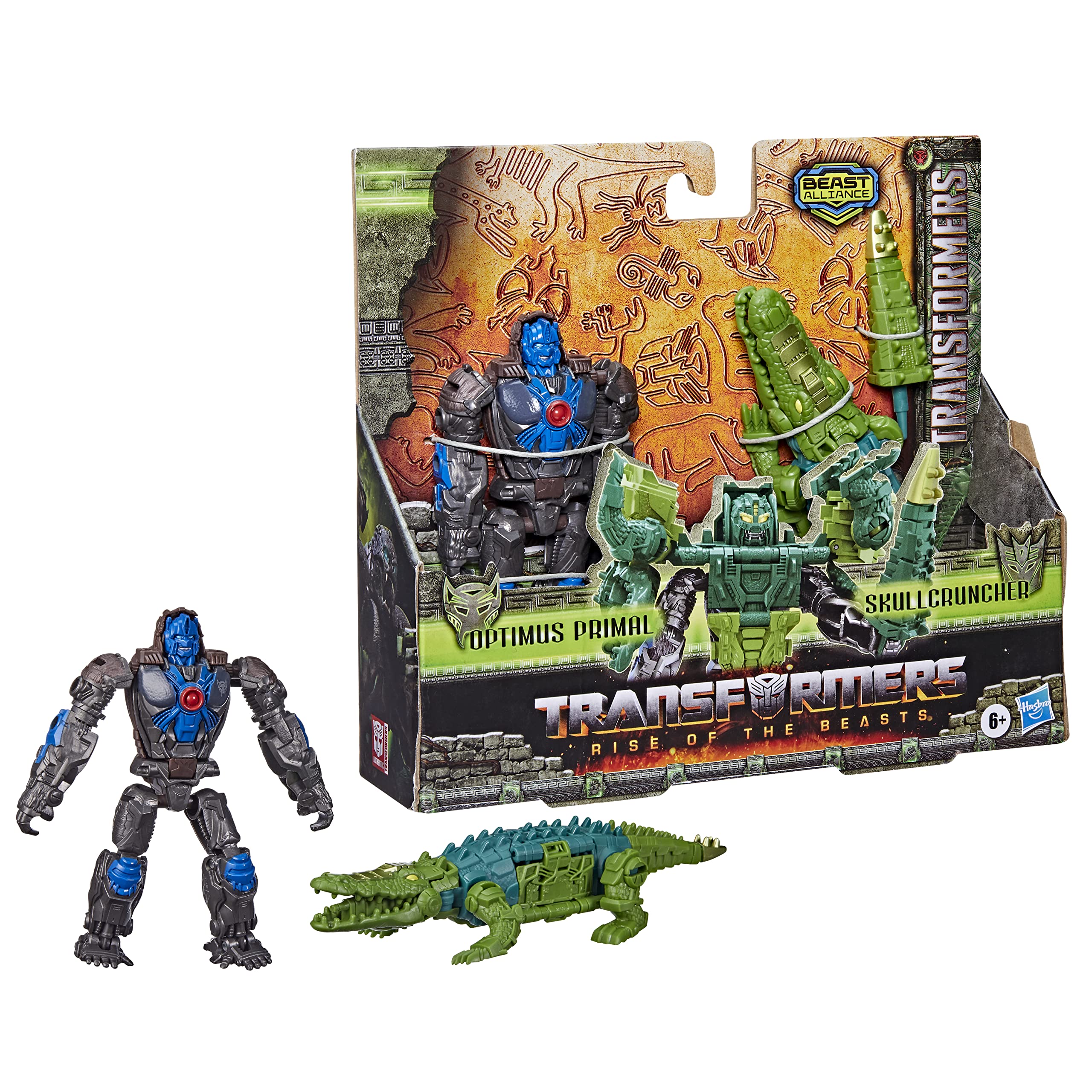 Transformers Beast Combiner 2-Pack: Optimus Primal & Skullcruncher - Convertible Action Figures for Ages 6+ 8