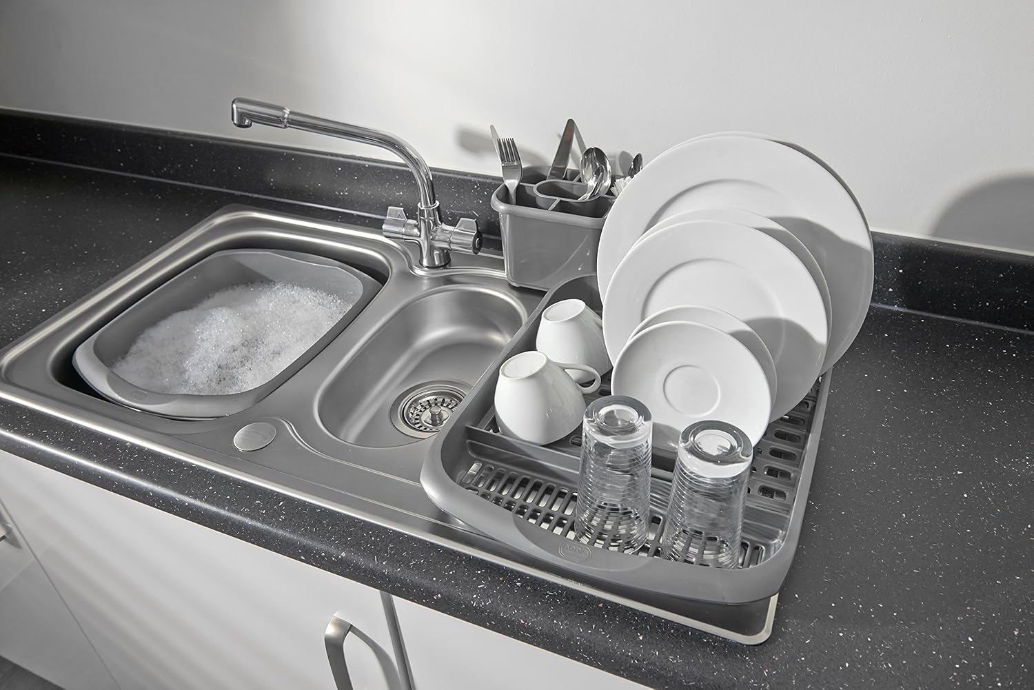 Addis - Large Rectangular Washing Up Bowl, 9.5L, Metallic Silver 5