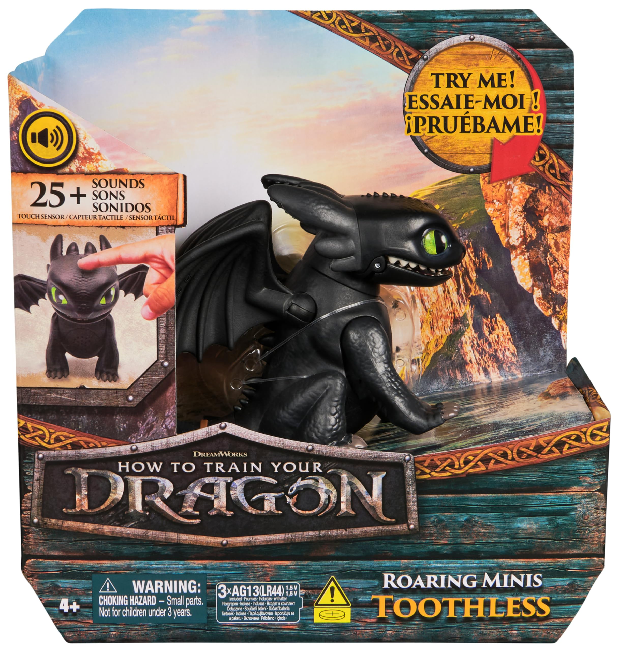 Dreamworks Dragons How to Train Your Dragon Roaring Minis Toothless Interactive Action Figure