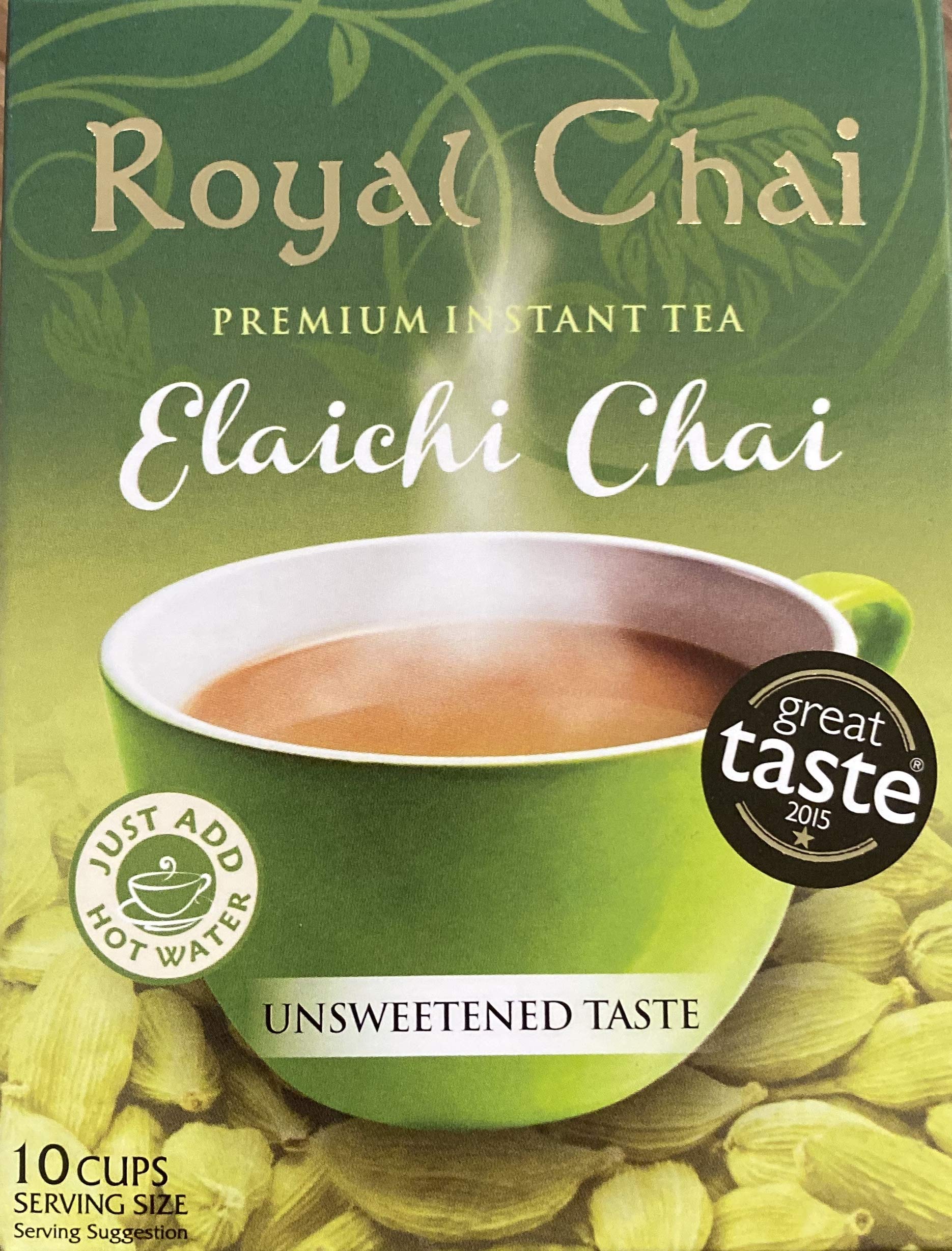 Royal Chai Elaichi Unsweetened Instant Indian Tea | 10 Single Serving Sachets | 180g 1