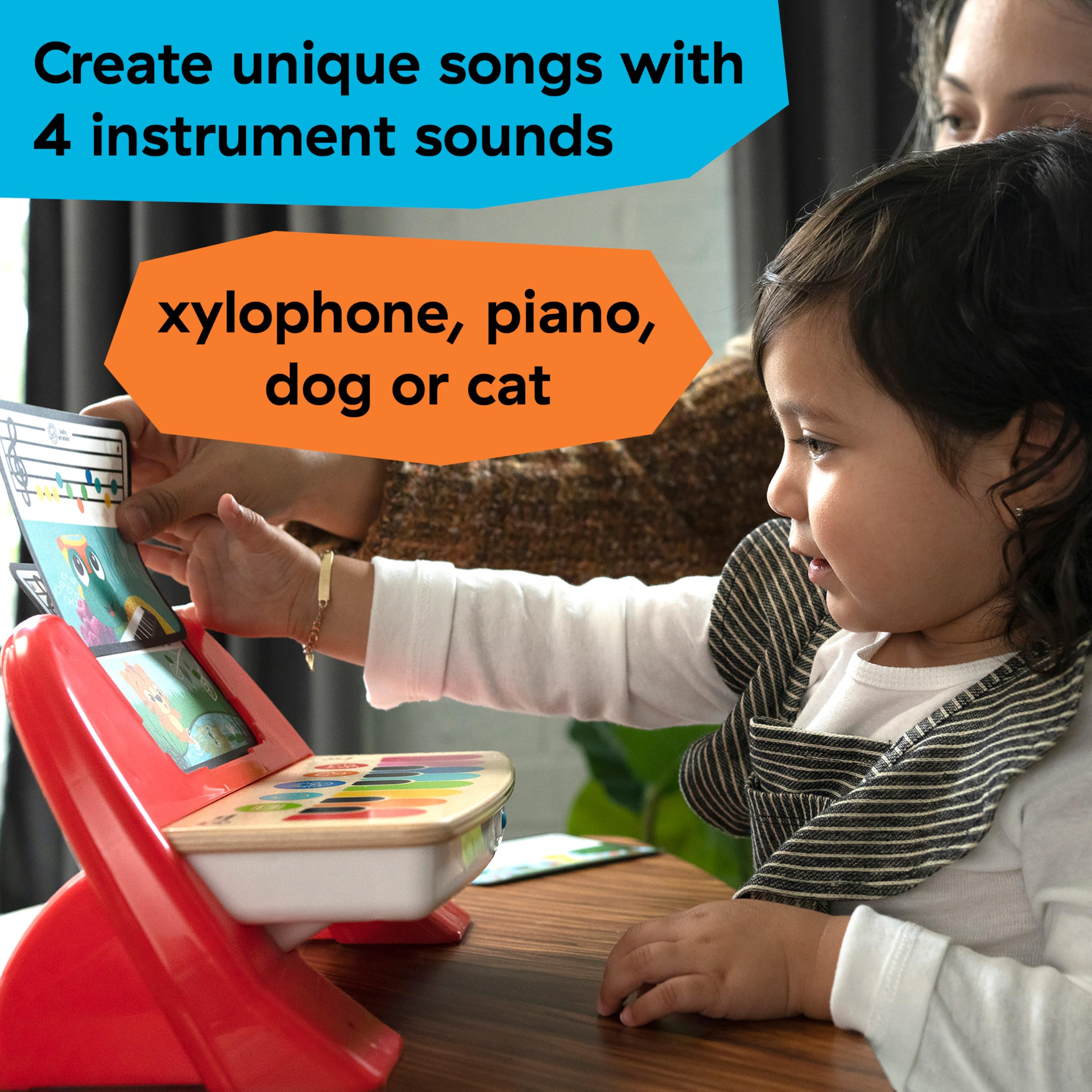 Baby Einstein Hape Cal's First Melodies Magic Touch Piano - Wooden Toy with 3 Sheets & 6 Melodies | Ages 6-36 Months 3