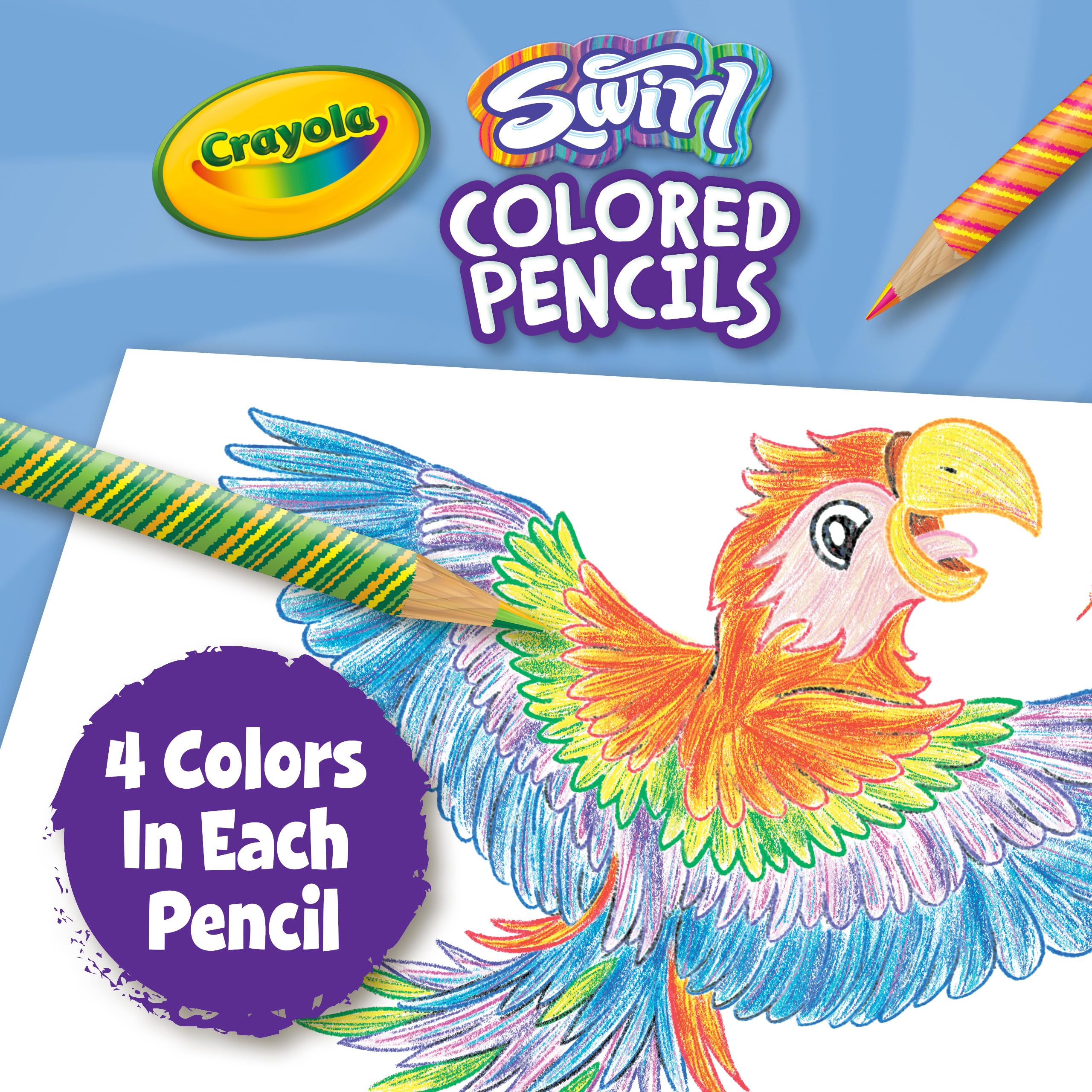 Crayola Swirl Colouring Pencils - Pack of 12 Vibrant Rainbow Effect Pencils 5