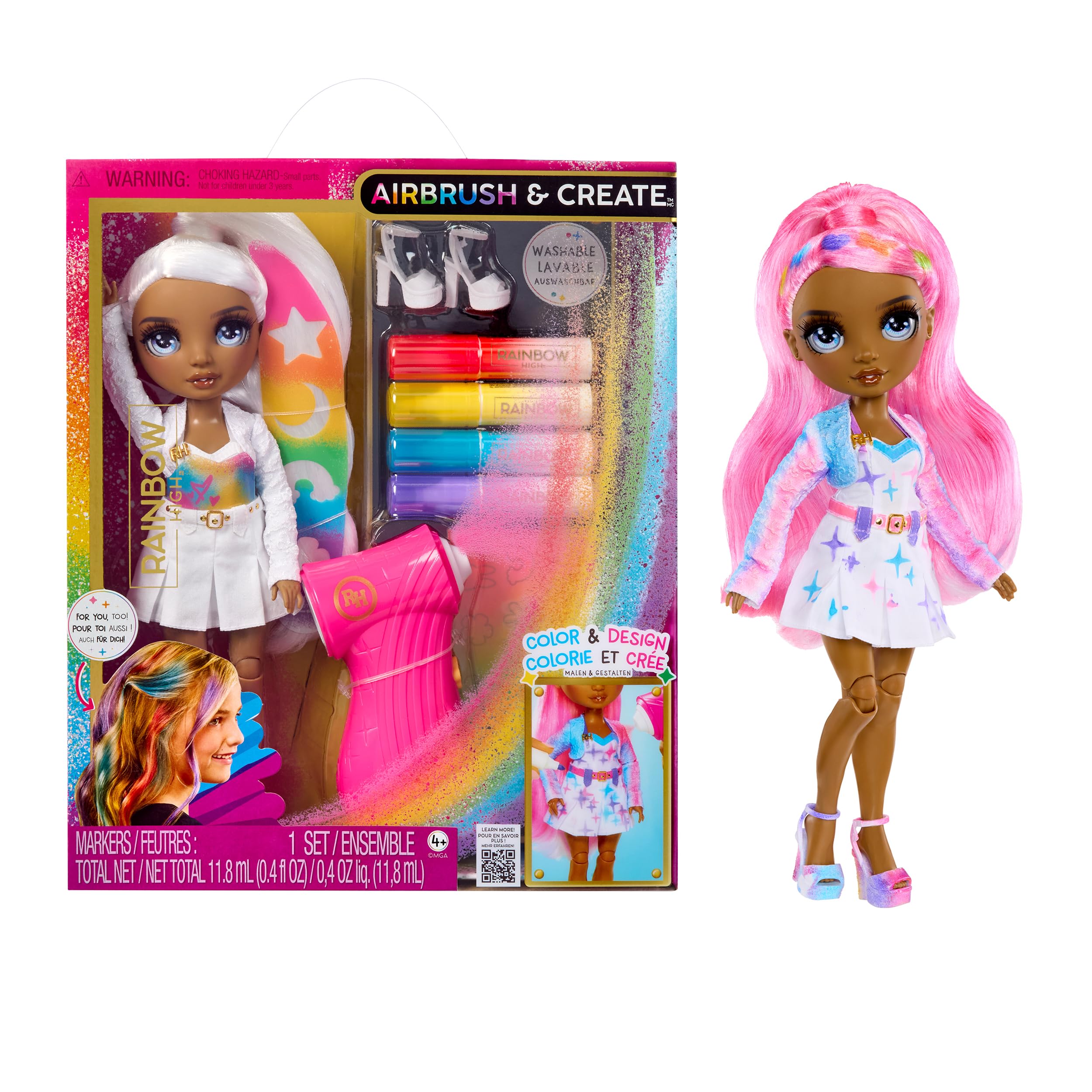 Rainbow High Air Brush & Create DIY Fashion Doll with Airbrush Kit