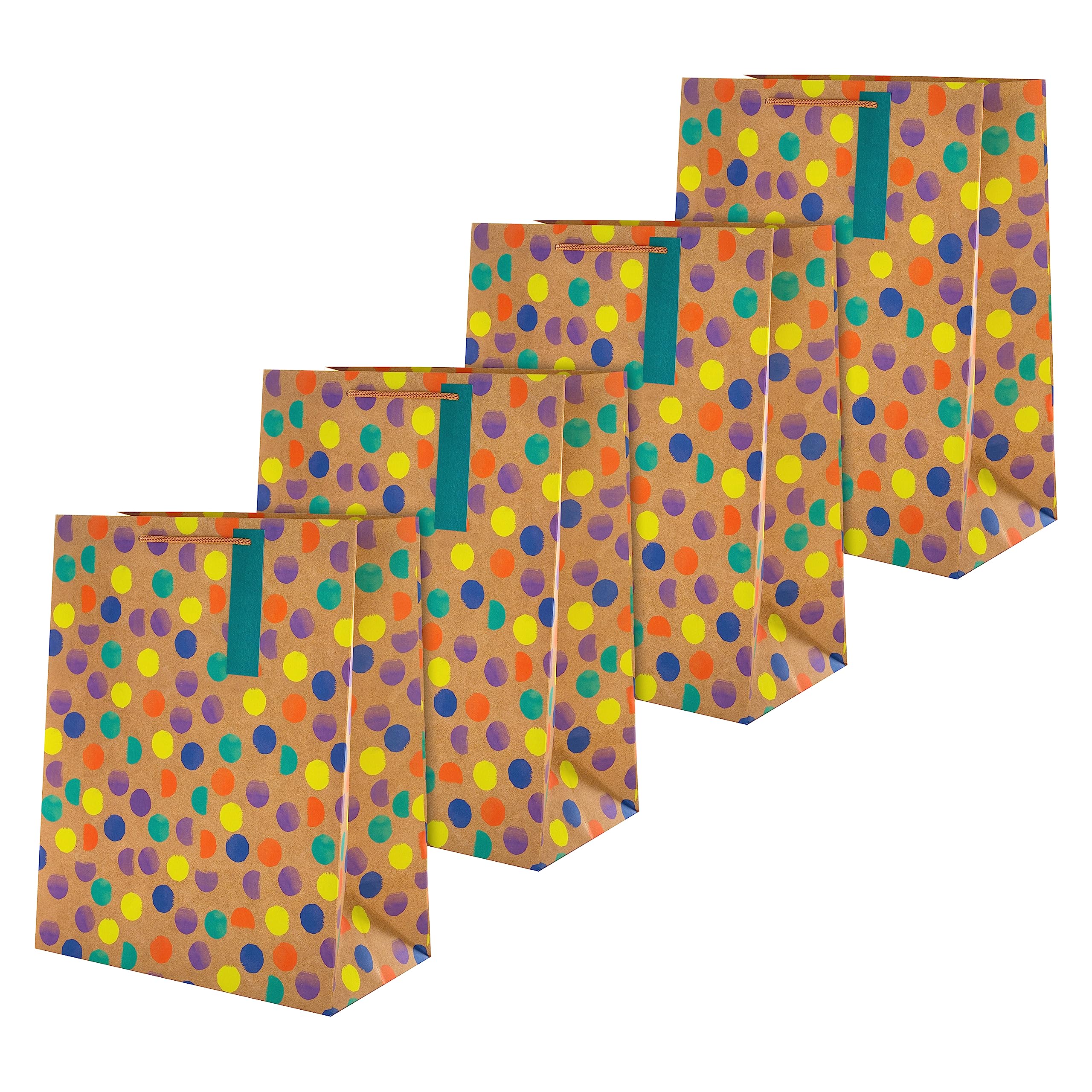 Hallmark Large Multi-Occasion Birthday Gift Bags - Pack of 4 in Polka-Dot Design 1
