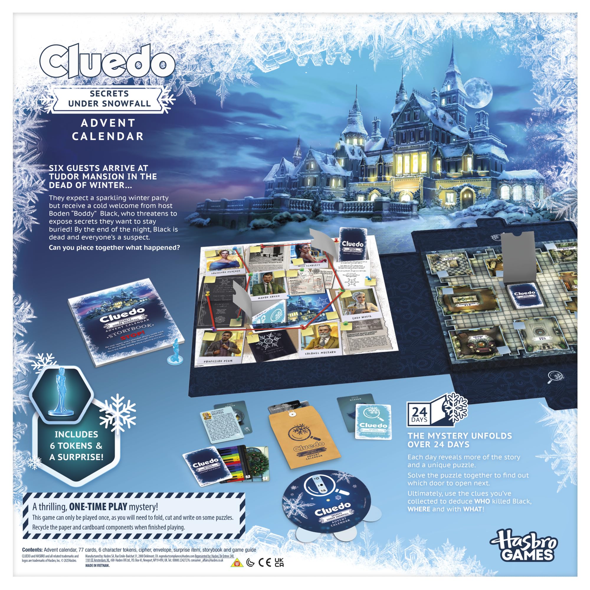 Hasbro Gaming Cluedo Advent Calendar: Secrets Under Snowfall - English Version 3