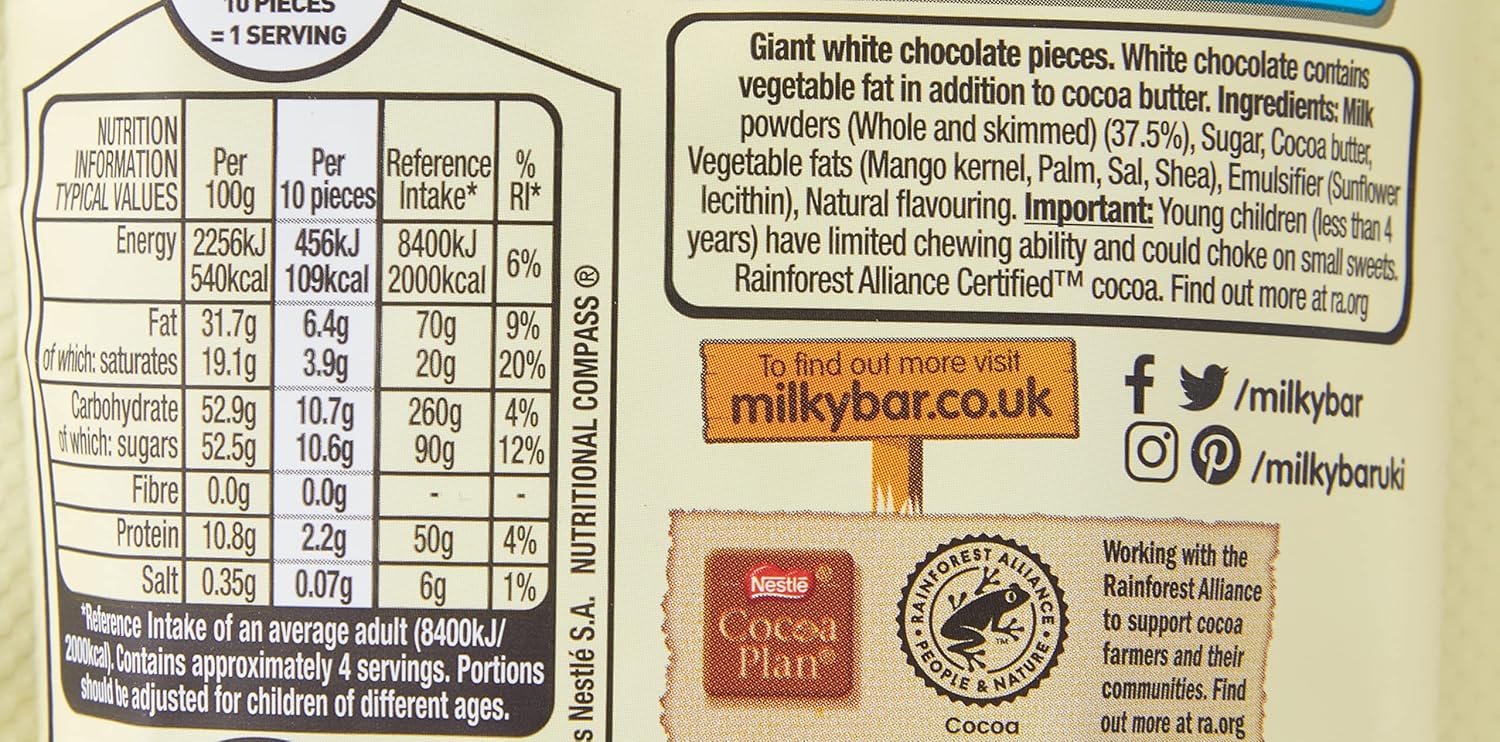 Milkybar White Chocolate Giant Buttons Sharing Pouch 94g (Pack of 11) 5