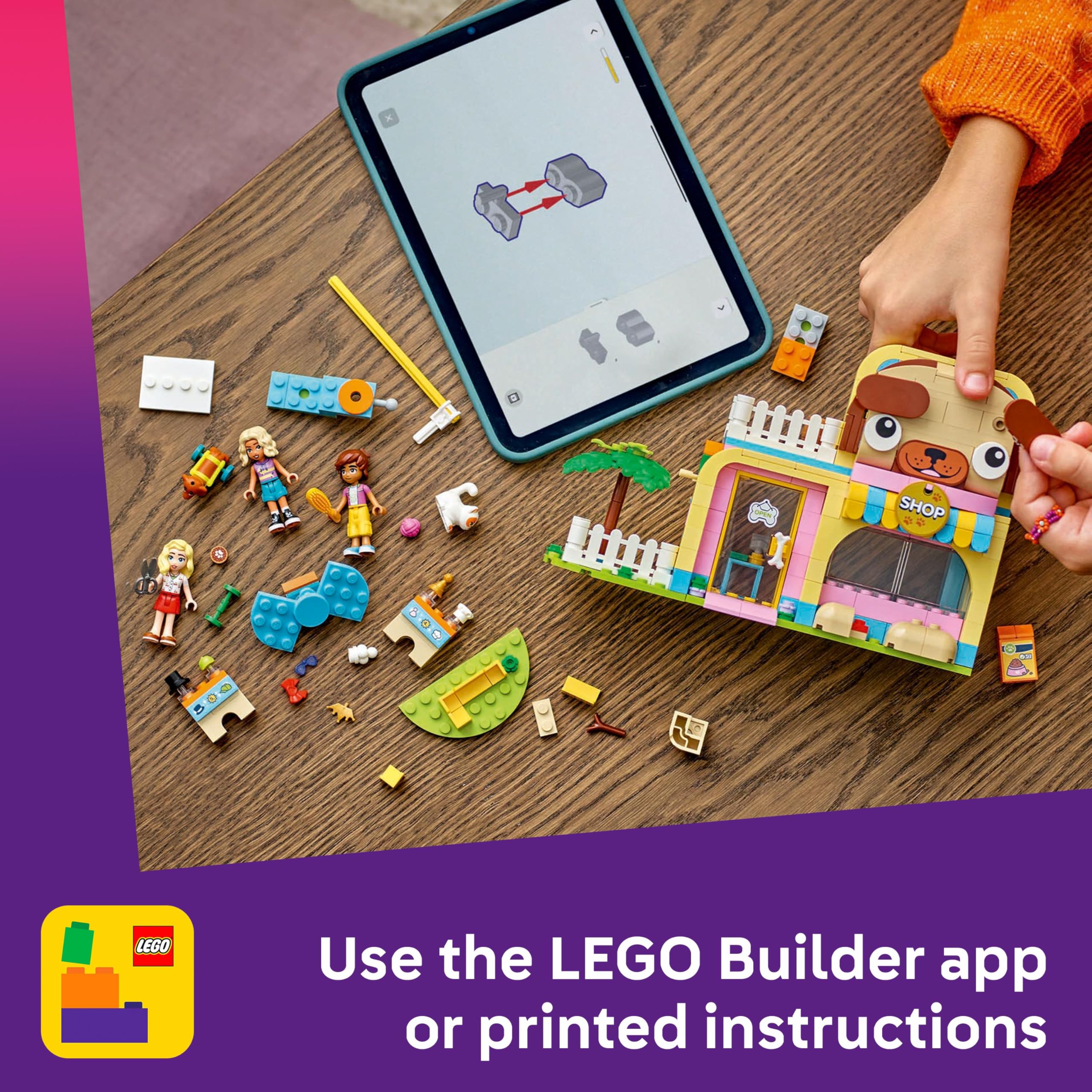 LEGO Friends Pet Accessories Shop Set - Animal Building Toy Playset with 2 Mini Dolls, 375 Pieces 12