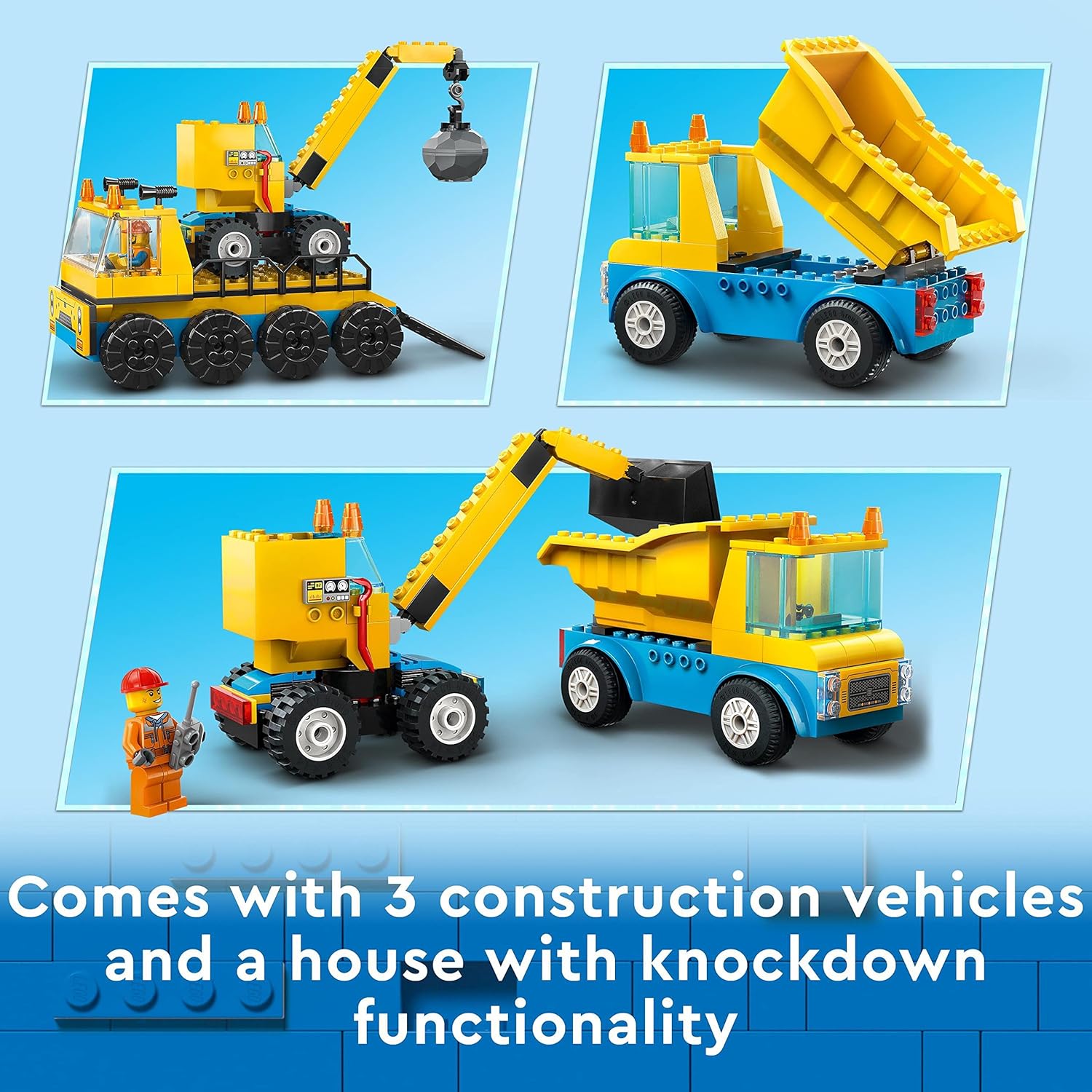 LEGO 60391 City Construction Trucks and Wrecking Ball Crane Playset - 4+ Years 8