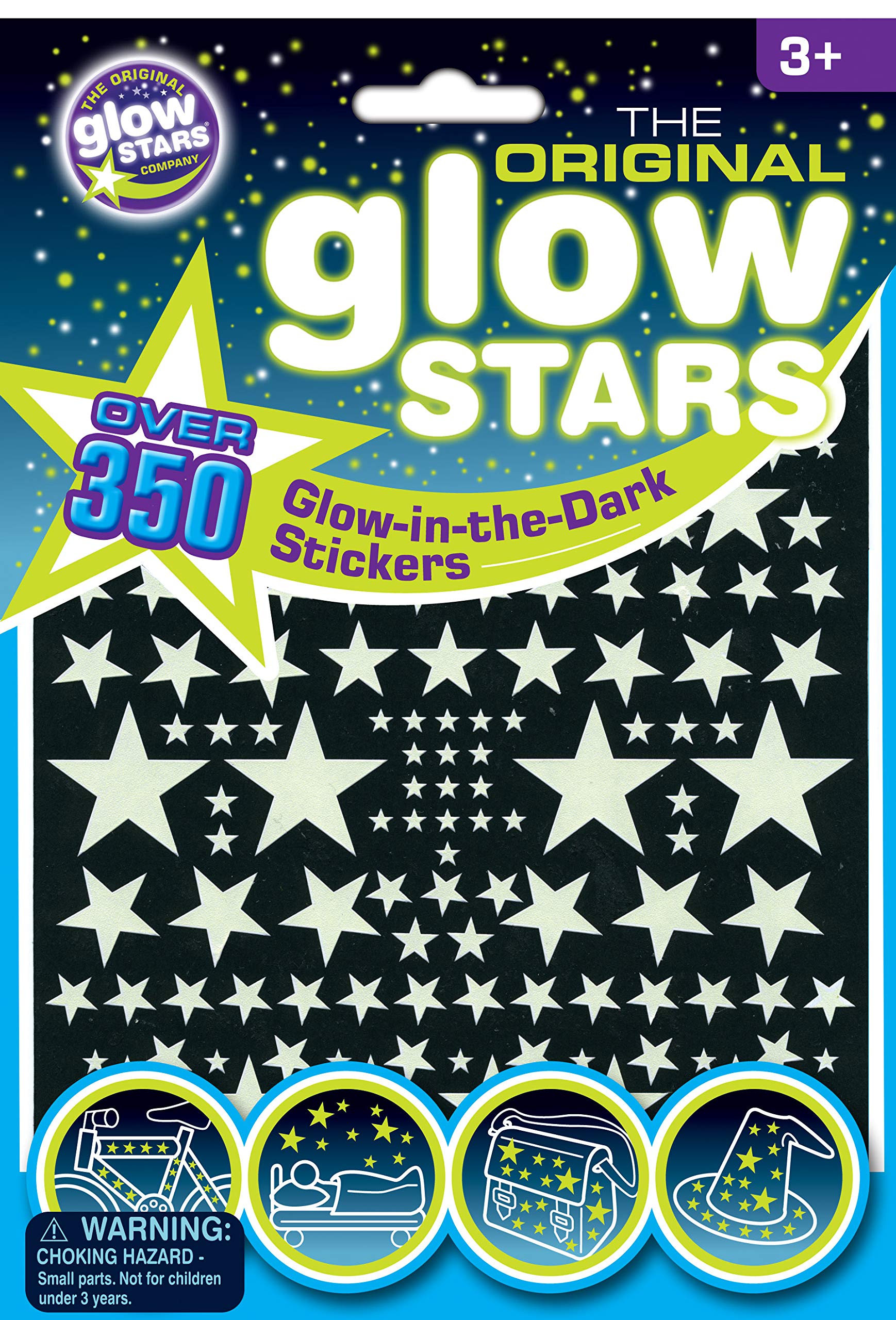 The Original Glowstars Company B8000 Glow-in-the-Dark 350 Stickers | Paper | Wall Decoration