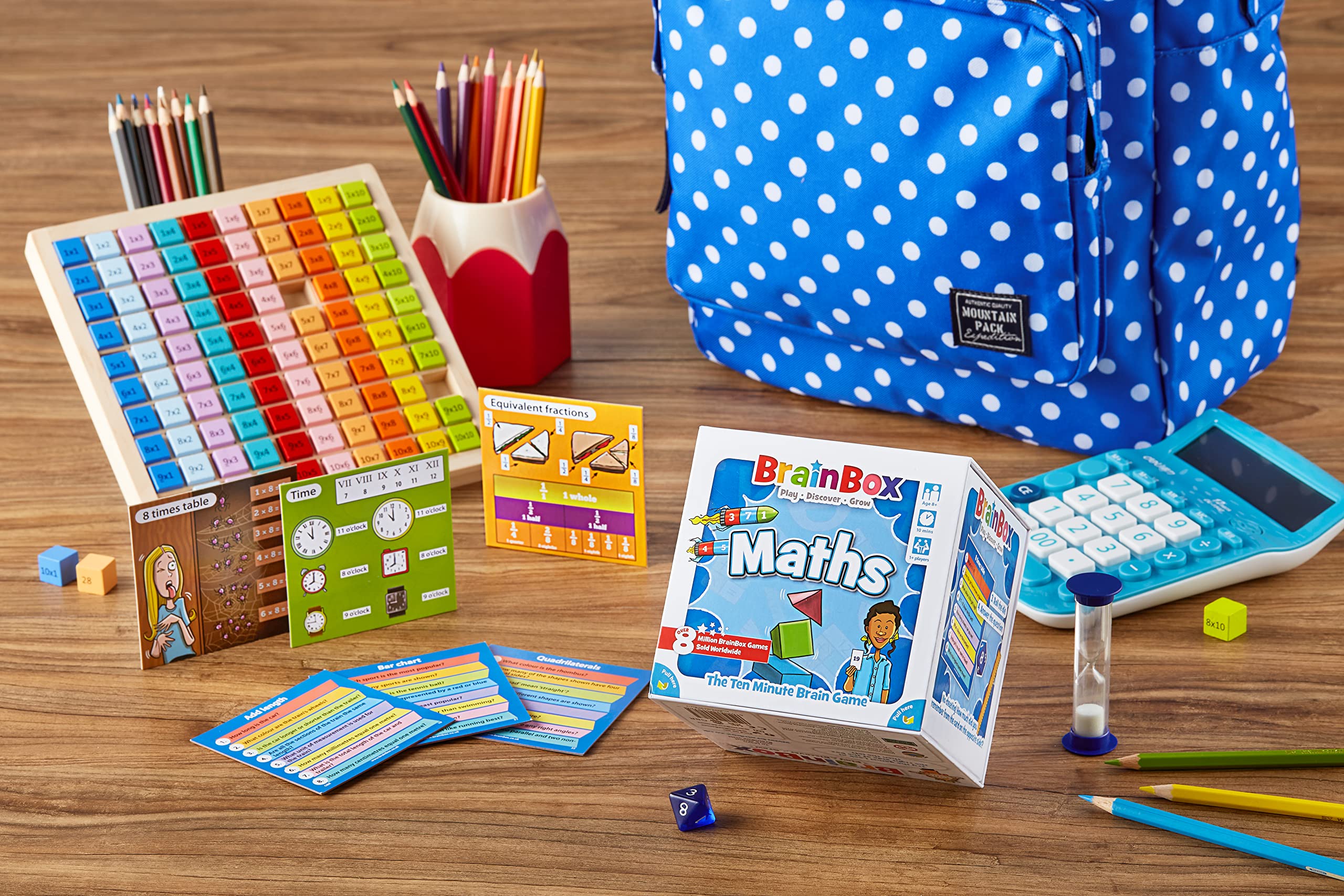 BrainBox Mathe-Kartenspiel | 55 Lehrplan-basierte Karten | Ab 8 Jahren | 1+ Spieler | 10-Minuten-Spiel 5