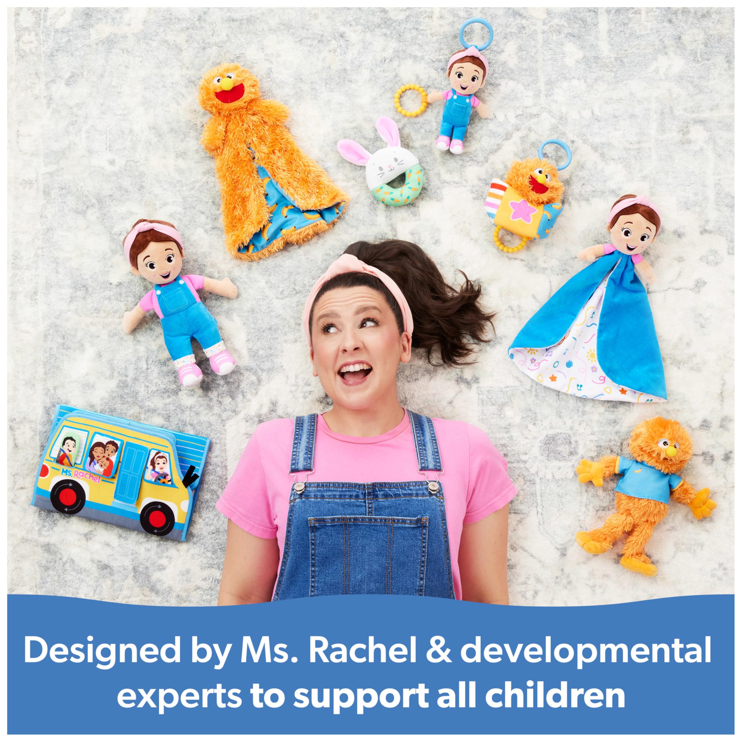 Ms. Rachel Sensory Take-Along Toy - Crinkly Teether with Rattle for 3+ Months 9