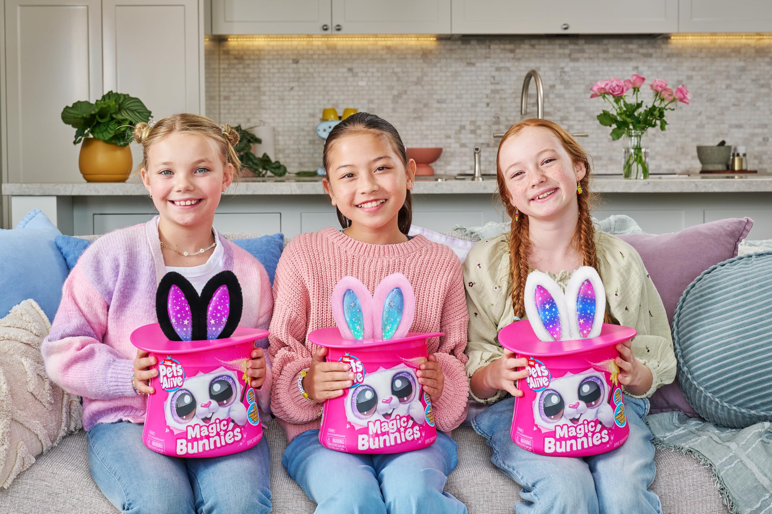 Pets Alive Magic Bunnies White Bunny (Pearl) by ZURU - Electronic Plush with Lights, Sounds & Mini Bunnies 8