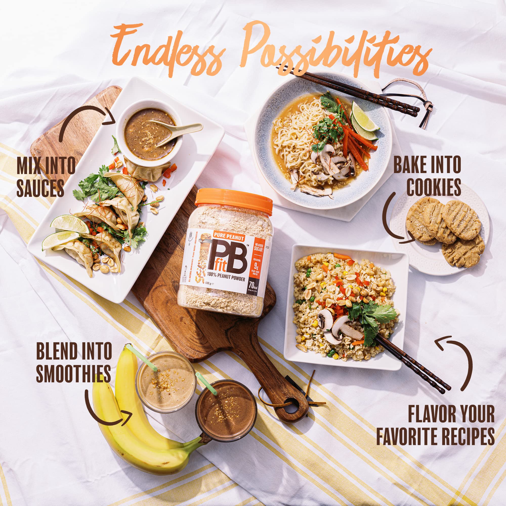 PBfit Pure Peanut Powder - No Added Sugar, 9g Plant Based Protein, 82% Less Fat 6