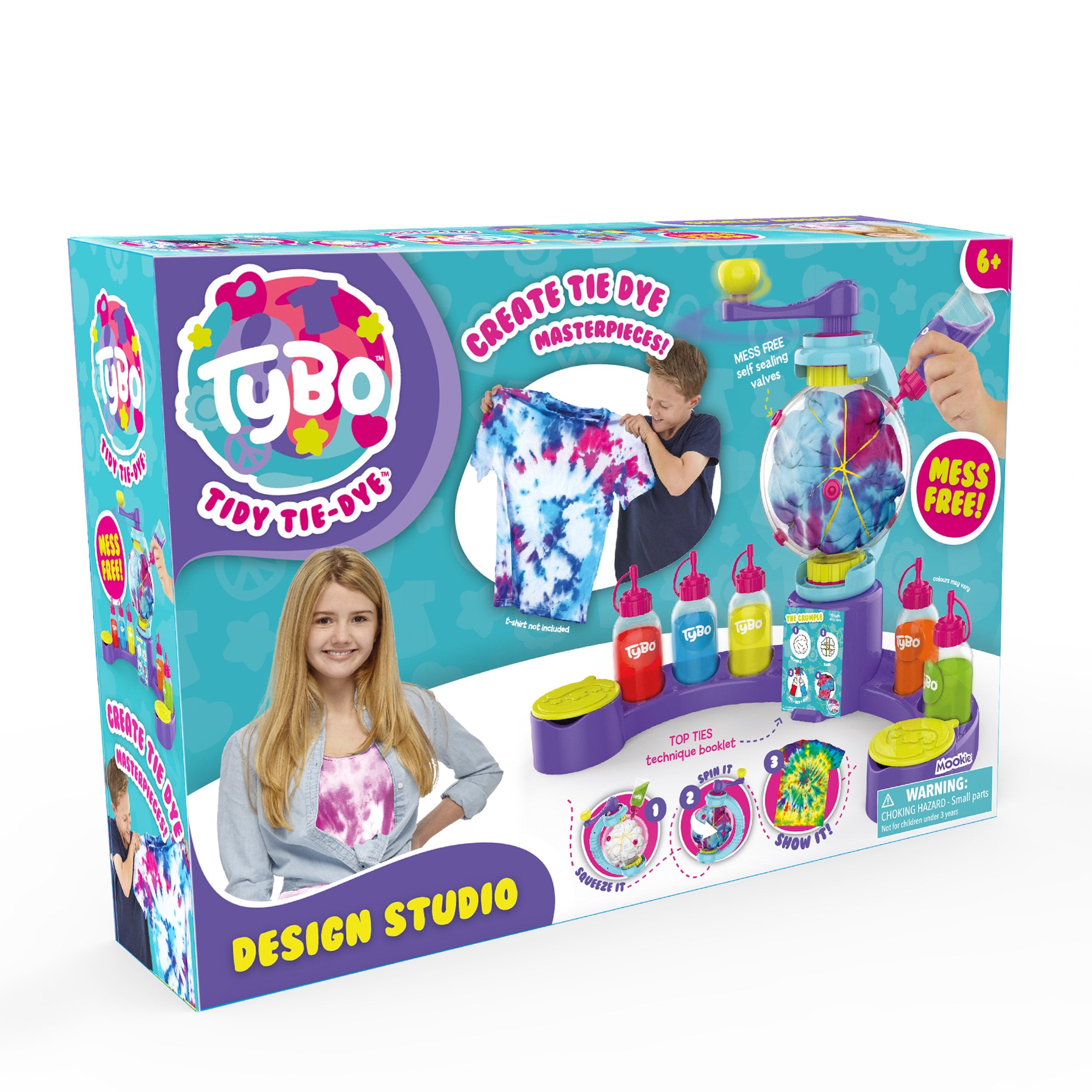 Tybo Design Studio - Mess Free Tie Dye Kit for Kids Ages 6+ 8
