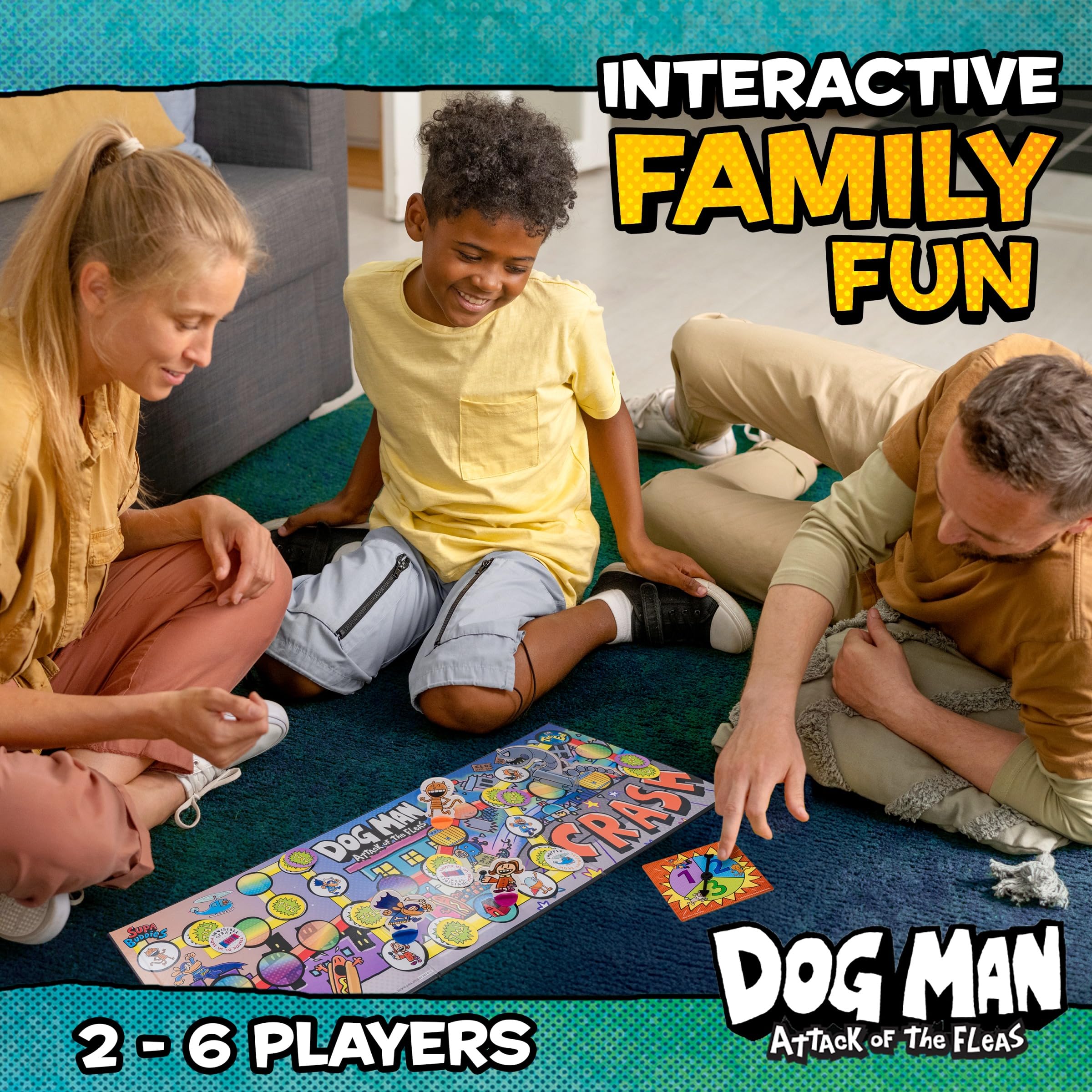 University Games Dog Man Attack of the Fleas Board Game for 2-6 Players | Model 07010 14