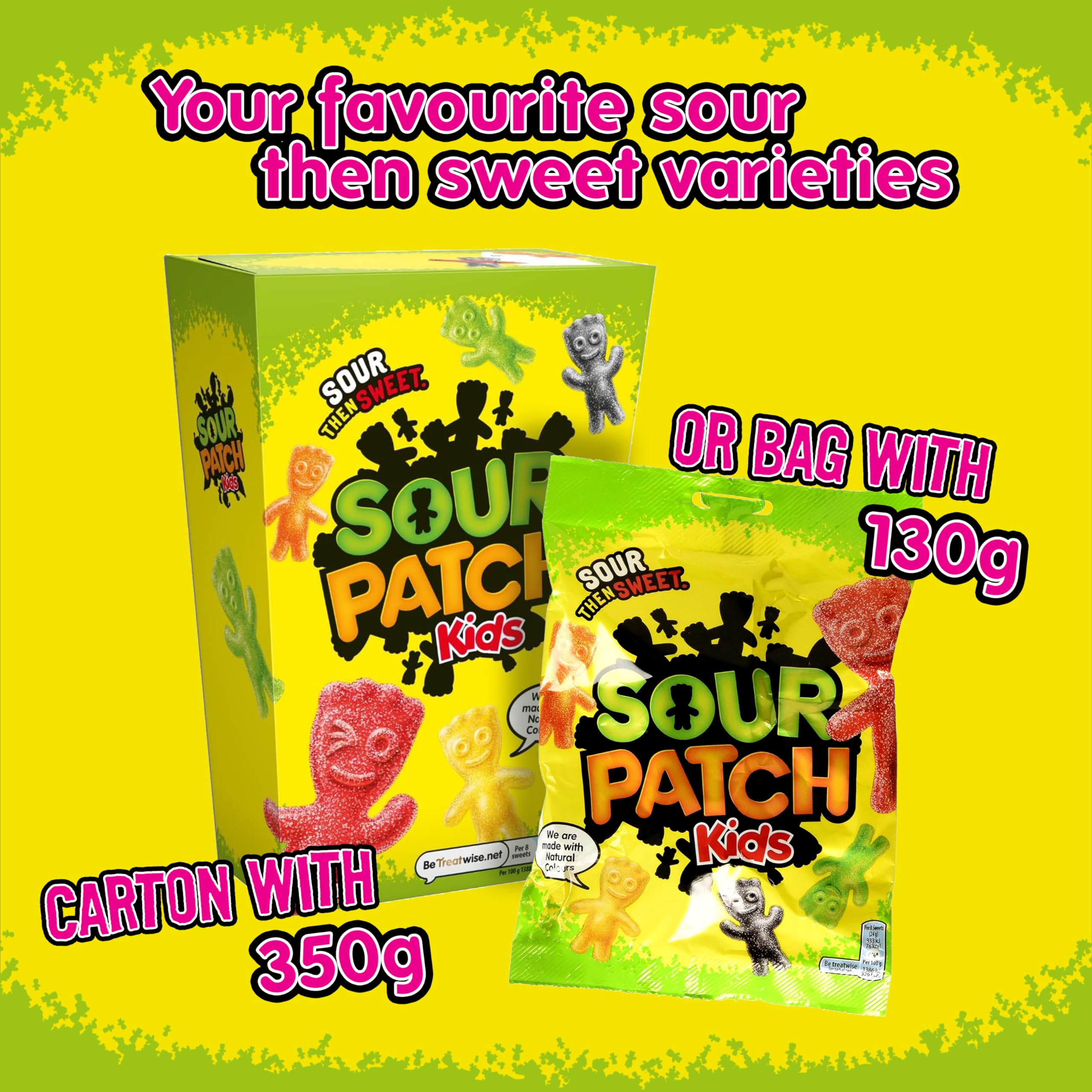 Sour Patch Kids Assortment - Soft & Chewy Sour Then Sweet Candies 350g 6
