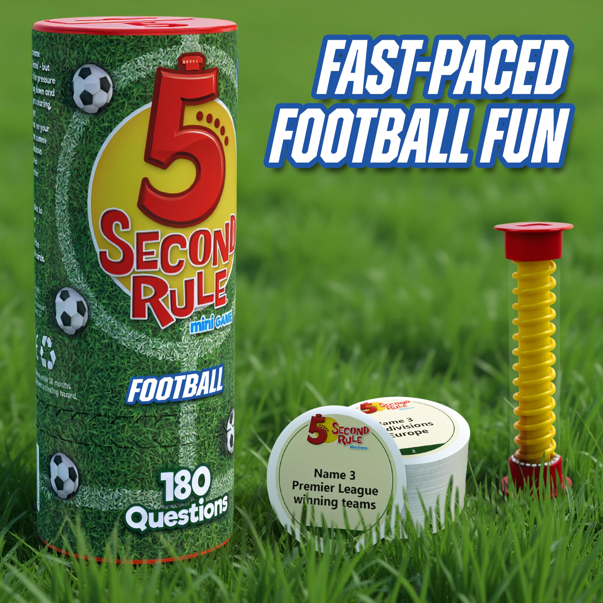 PlayMonster 5 Second Rule Mini - Football Edition Travel Game | 90 Cards | Multicolor