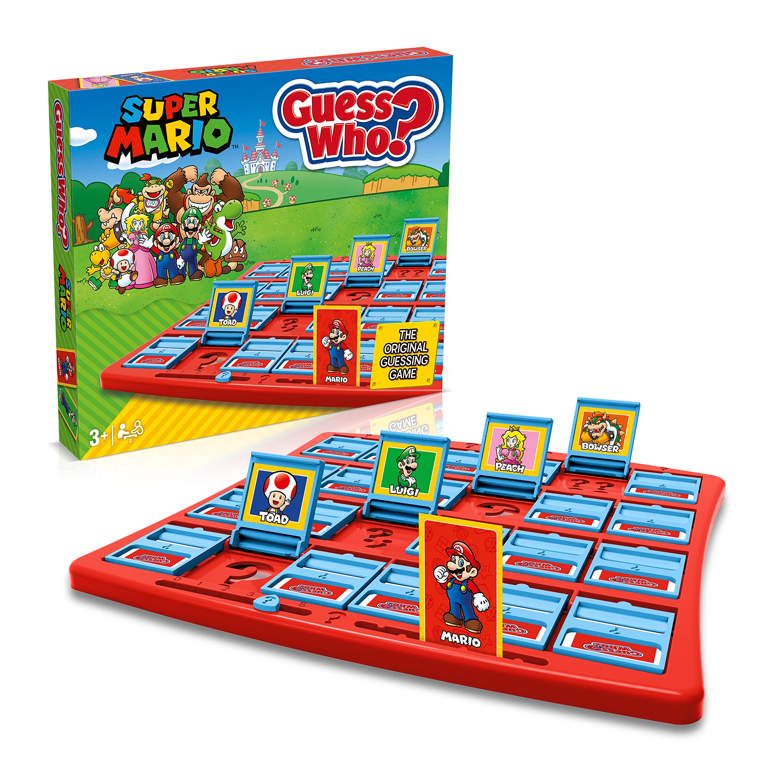 Winning Moves Super Mario Guess Who? Board Game Age 3+, Play with classic Nintendo characters including Mario, Luigi, Peach, Bowser, and Donkey Kong, 2 players makes a great gift for ages 3 plus 6