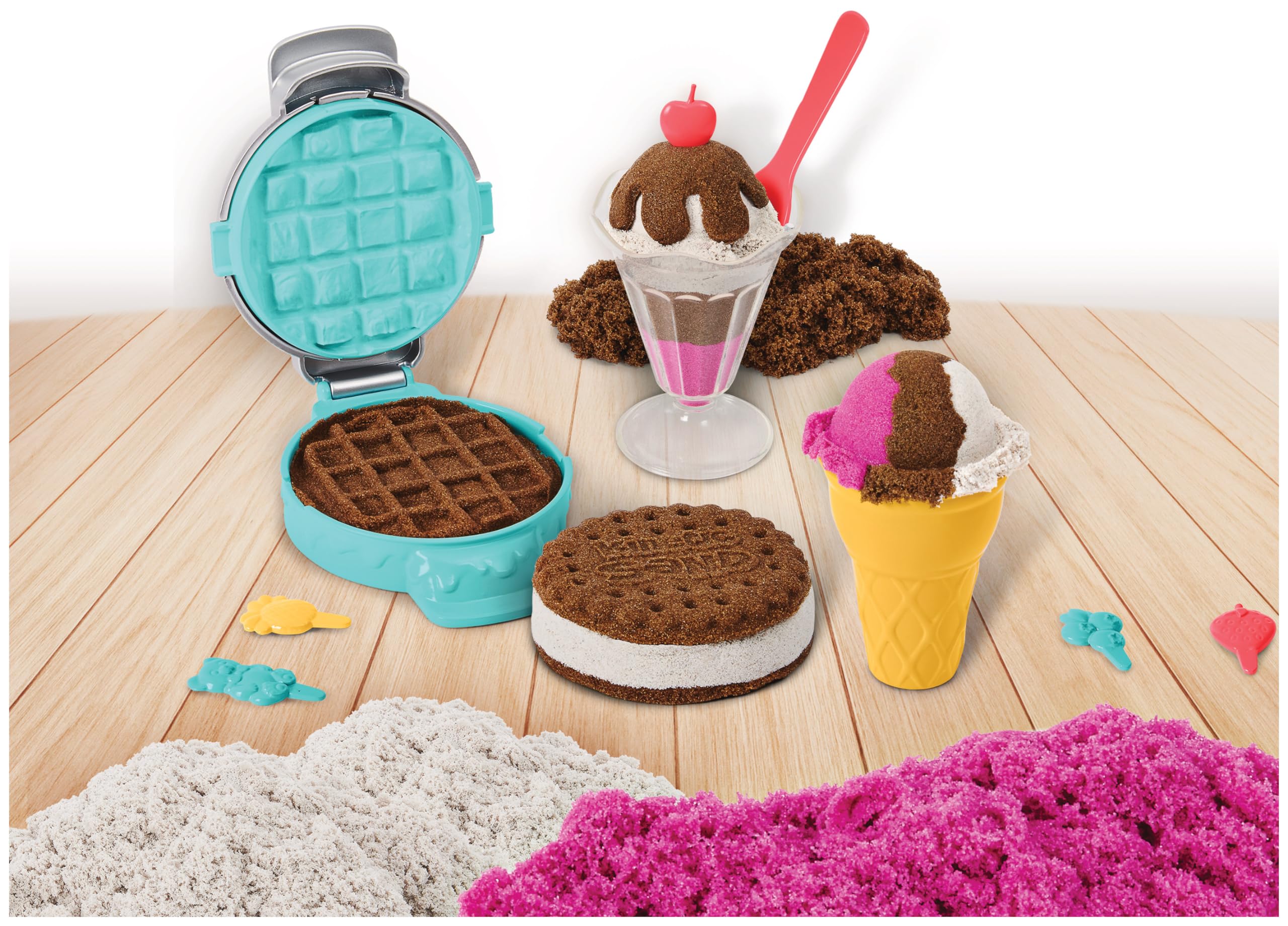 Kinetic Sand Scents Ice Cream Treats Playset - Scented Sand with 6 Tools & Toppings for Kids 3+