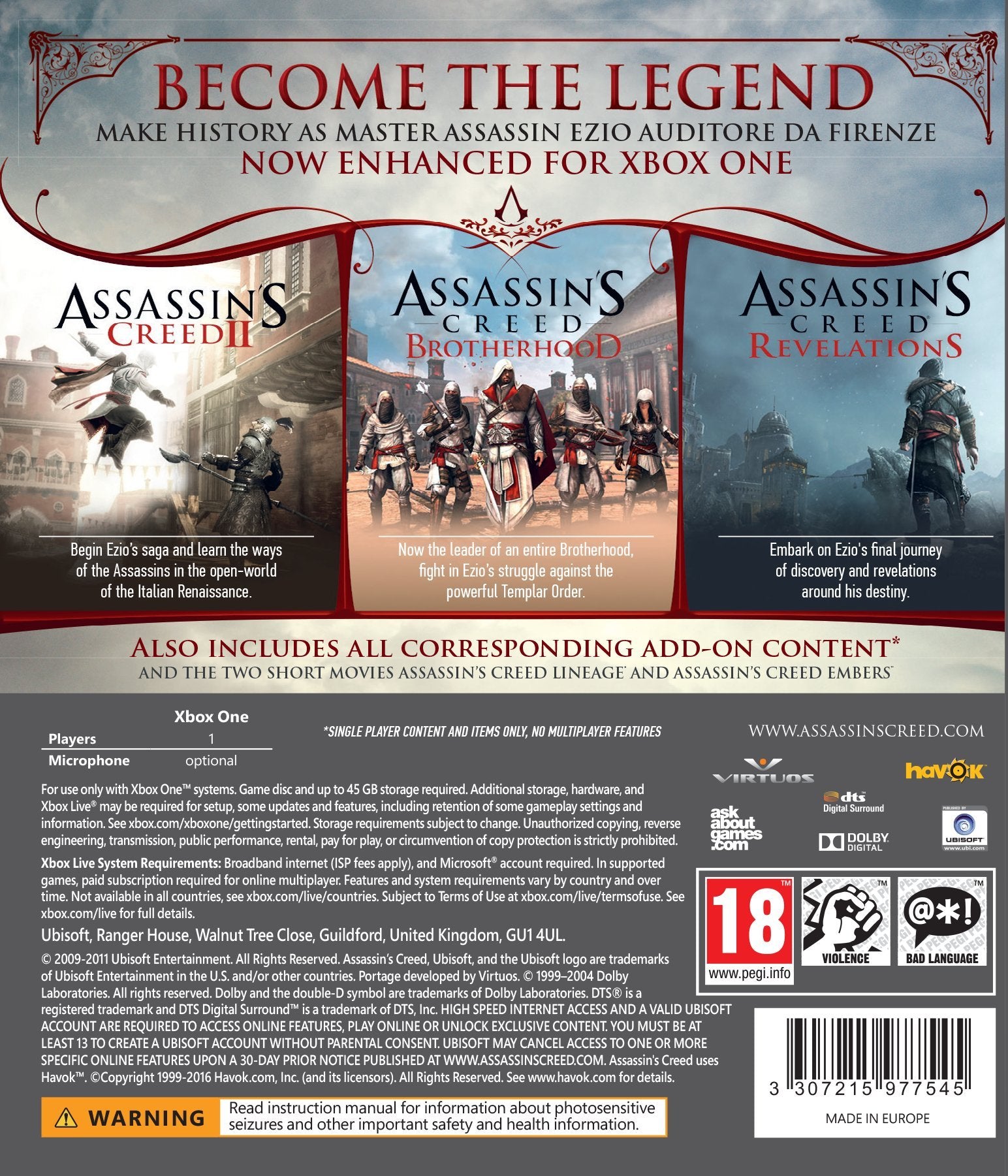 Assassin's Creed The Ezio Collection - Xbox One