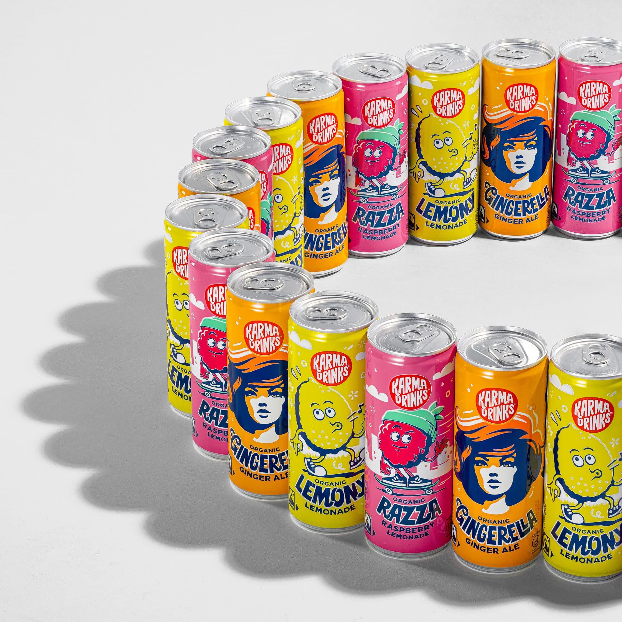 KARMA DRINKS Razza Raspberry Lemonade - Organic Gluten-Free Sparkling Drink (250ml x 4 Cans) 6