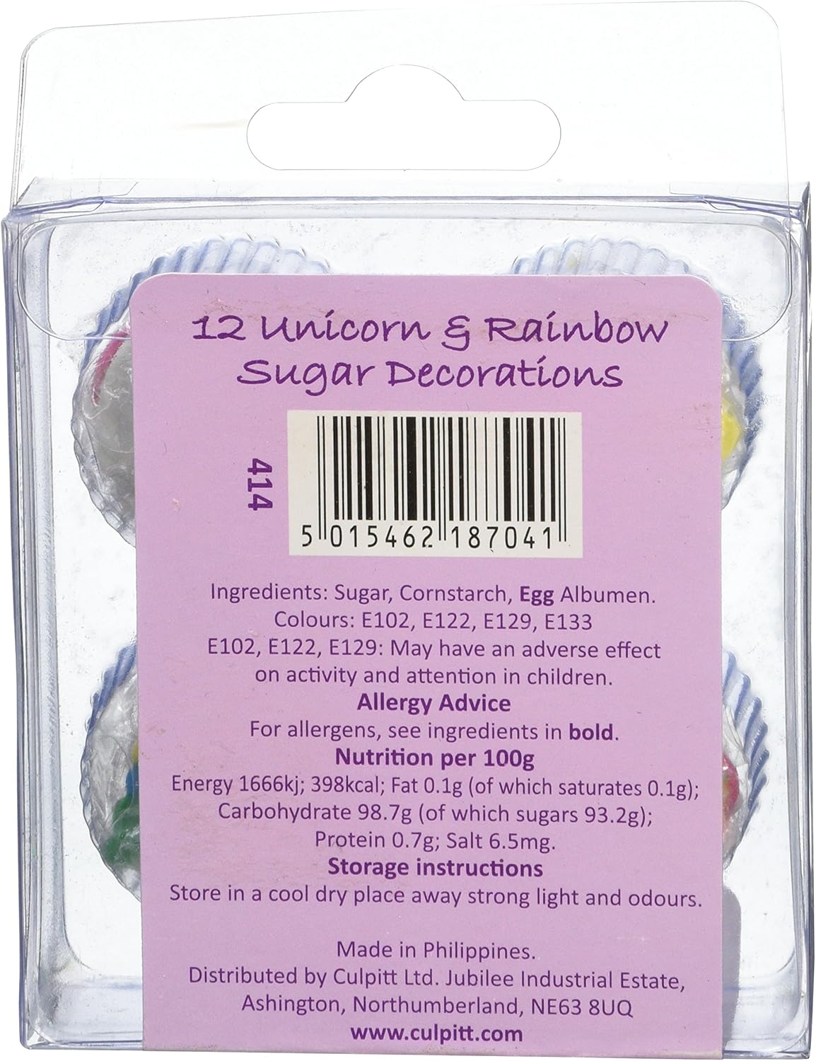 Culpitt - Rainbows & Unicorns Sugar Piping Edible Cake Toppers 5