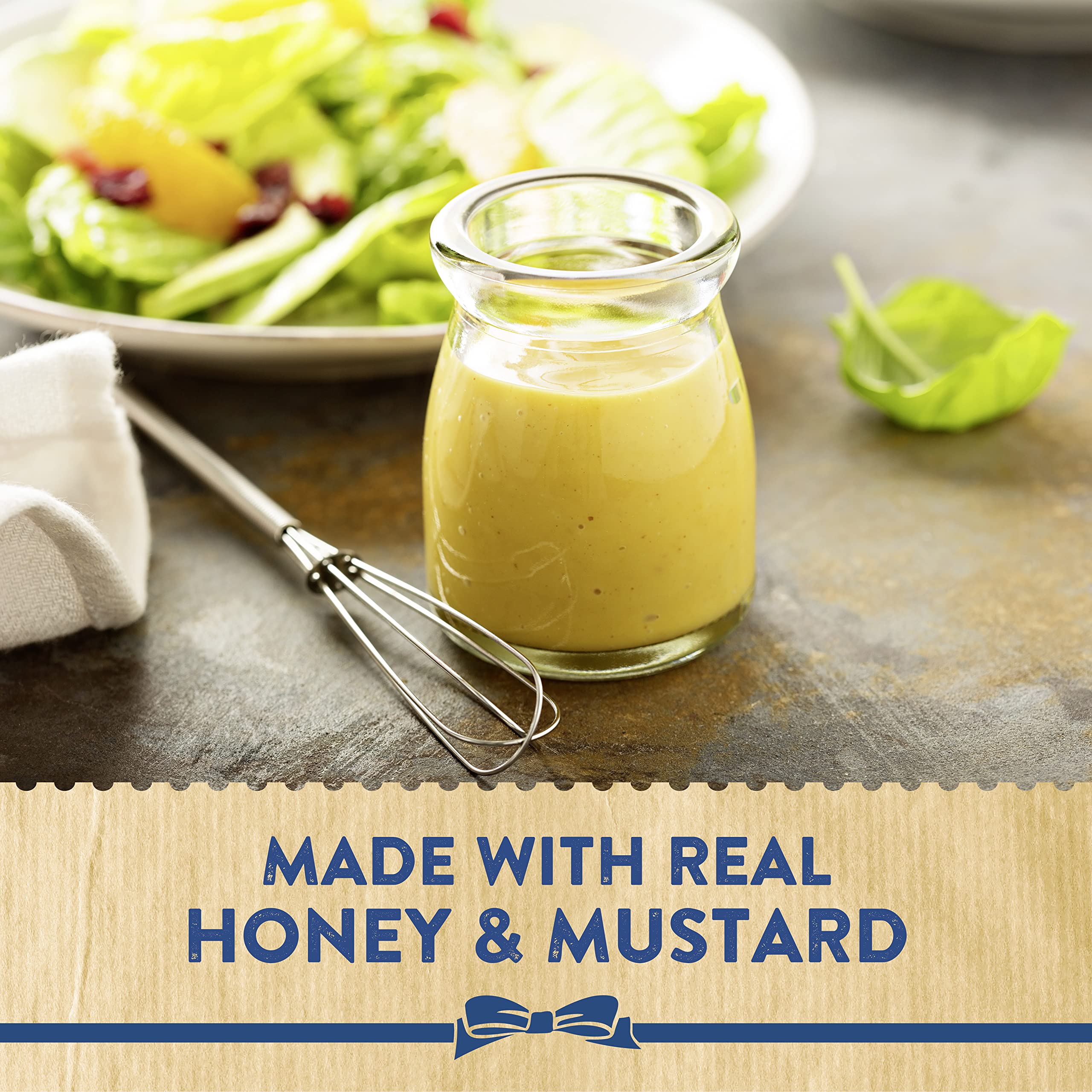 Hellmann's Real Honey & Mustard Salad Dressing & Dip - 450g Creamy Condiment 5